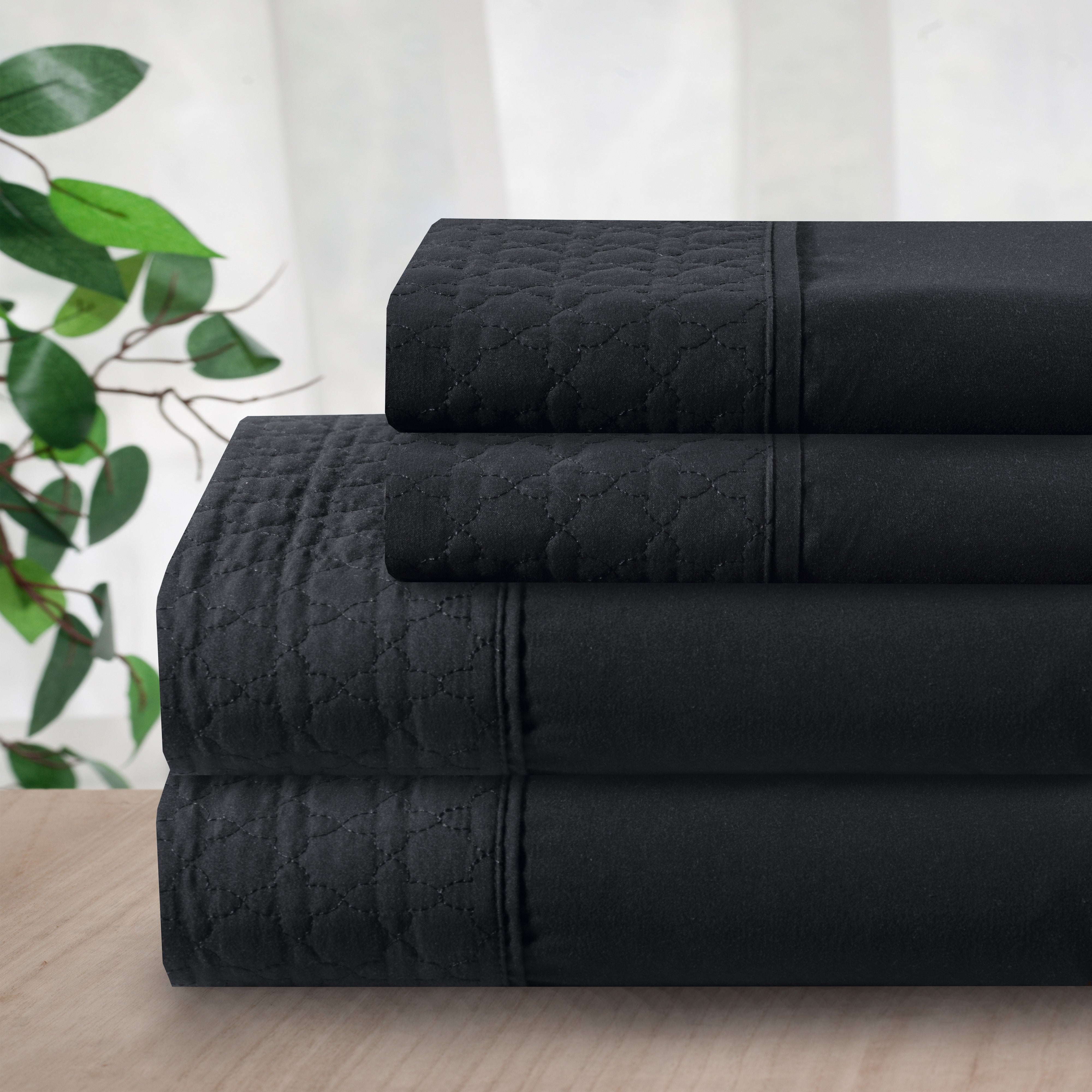 Everlaneas Quilted 4-Piece Sheet Set, Premium Hotel Quality