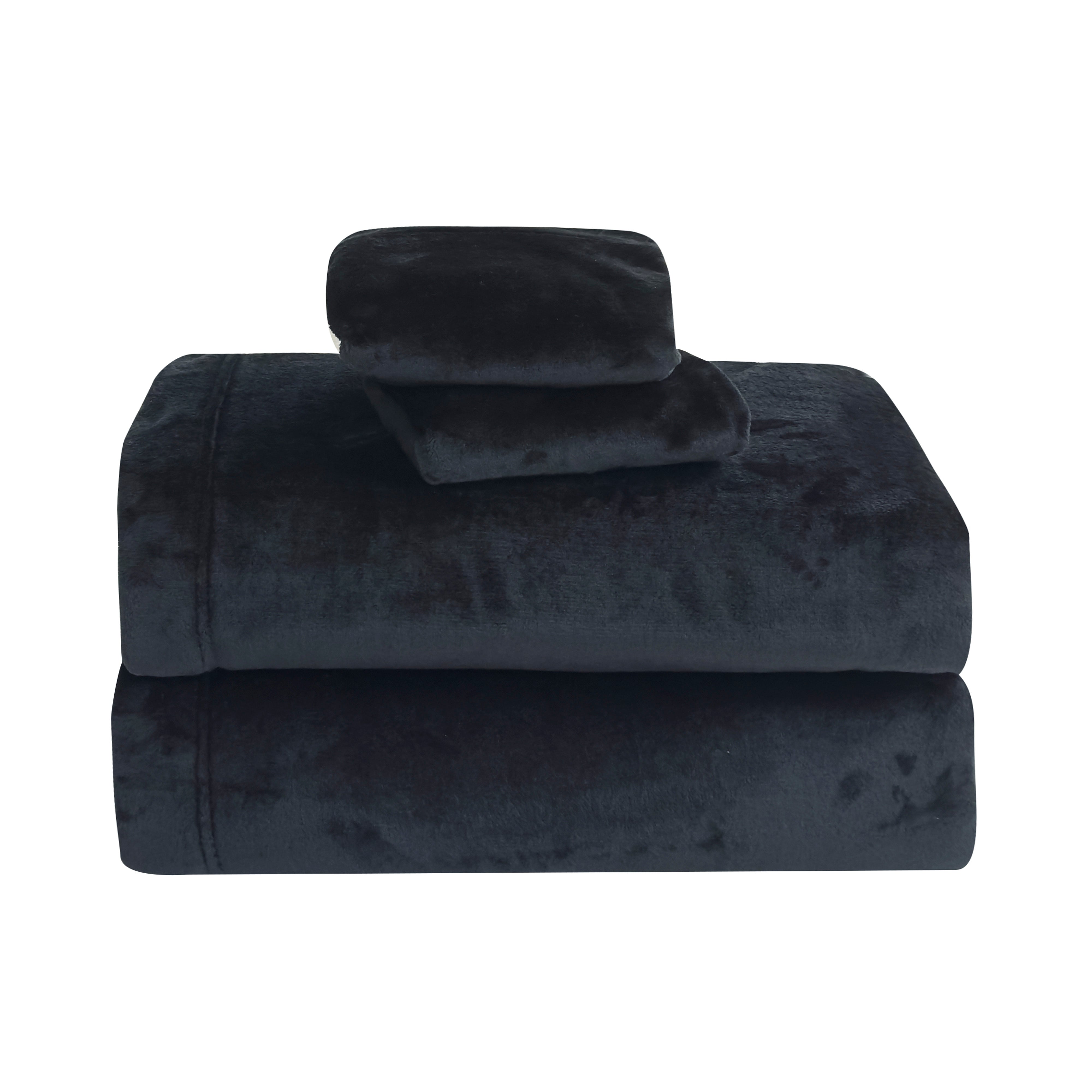 Everlaneas 4-Piece Velvet Plush Flannel Sheet Set