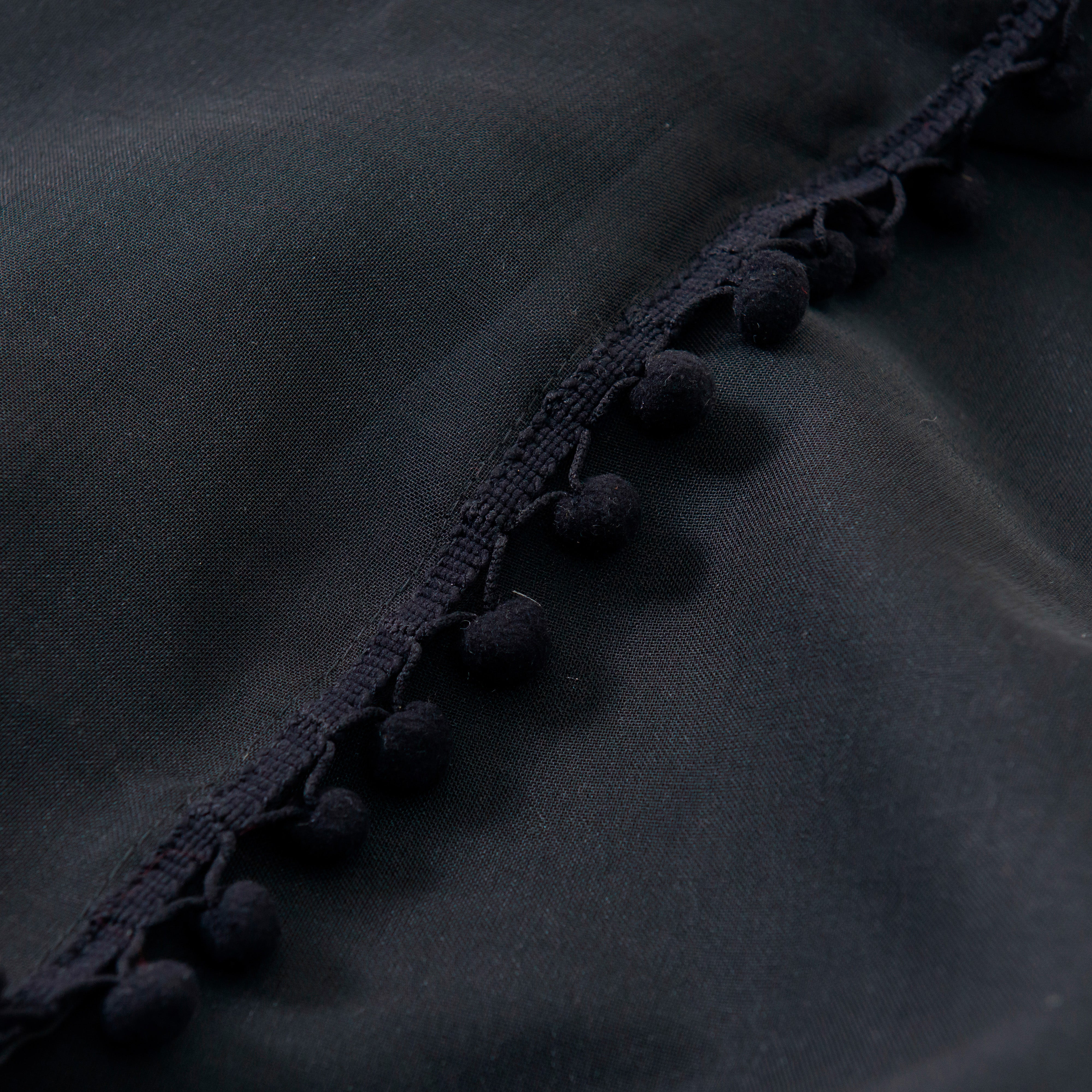 Everlaneas Set of 2 Pom Pom Tasseled Sheer Curtain - Rod Pocket