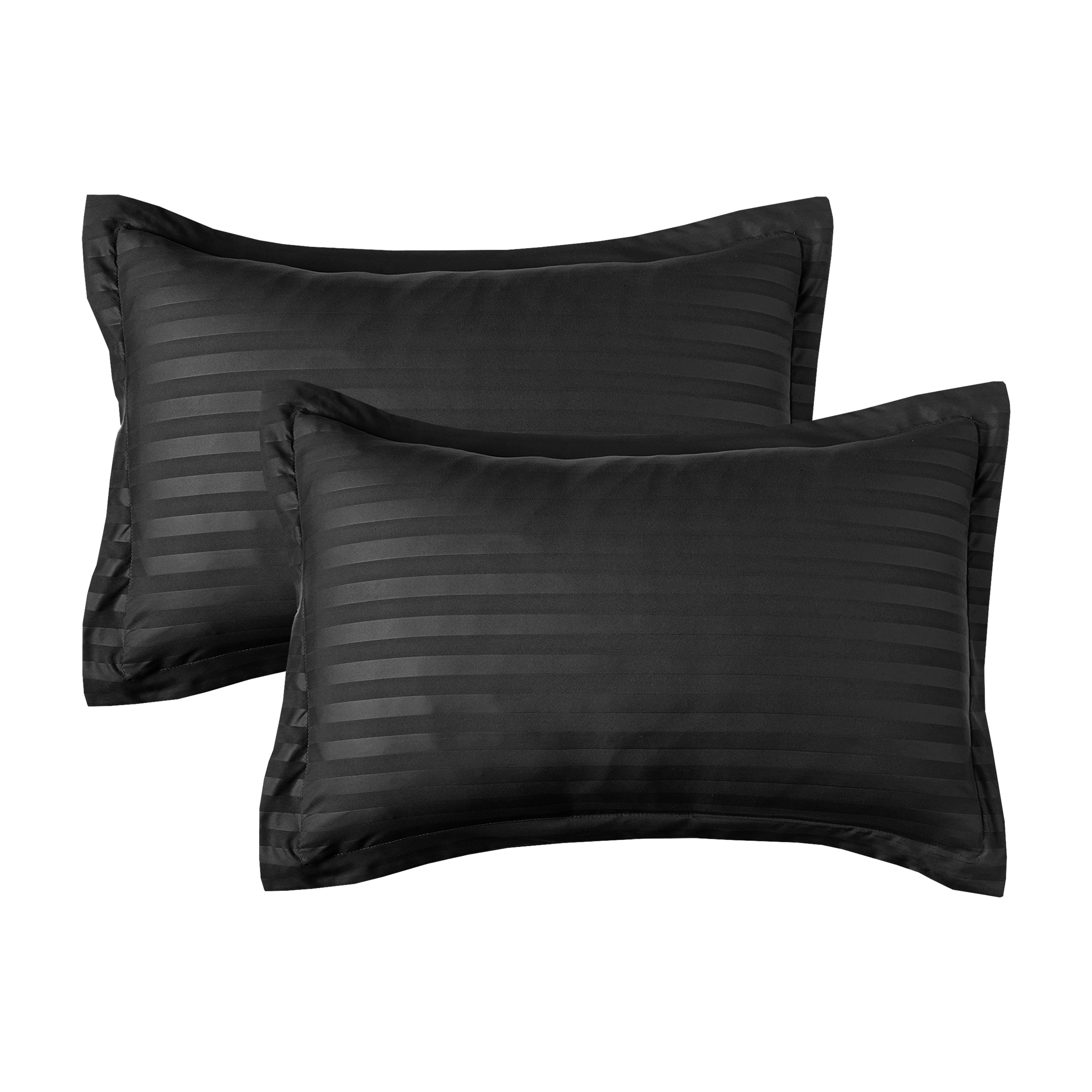 Everlaneas 8-Piece Dobby Stripe Comforter Set - Includes 4-Piece Sheet Set with Double Sided Storage Pockets