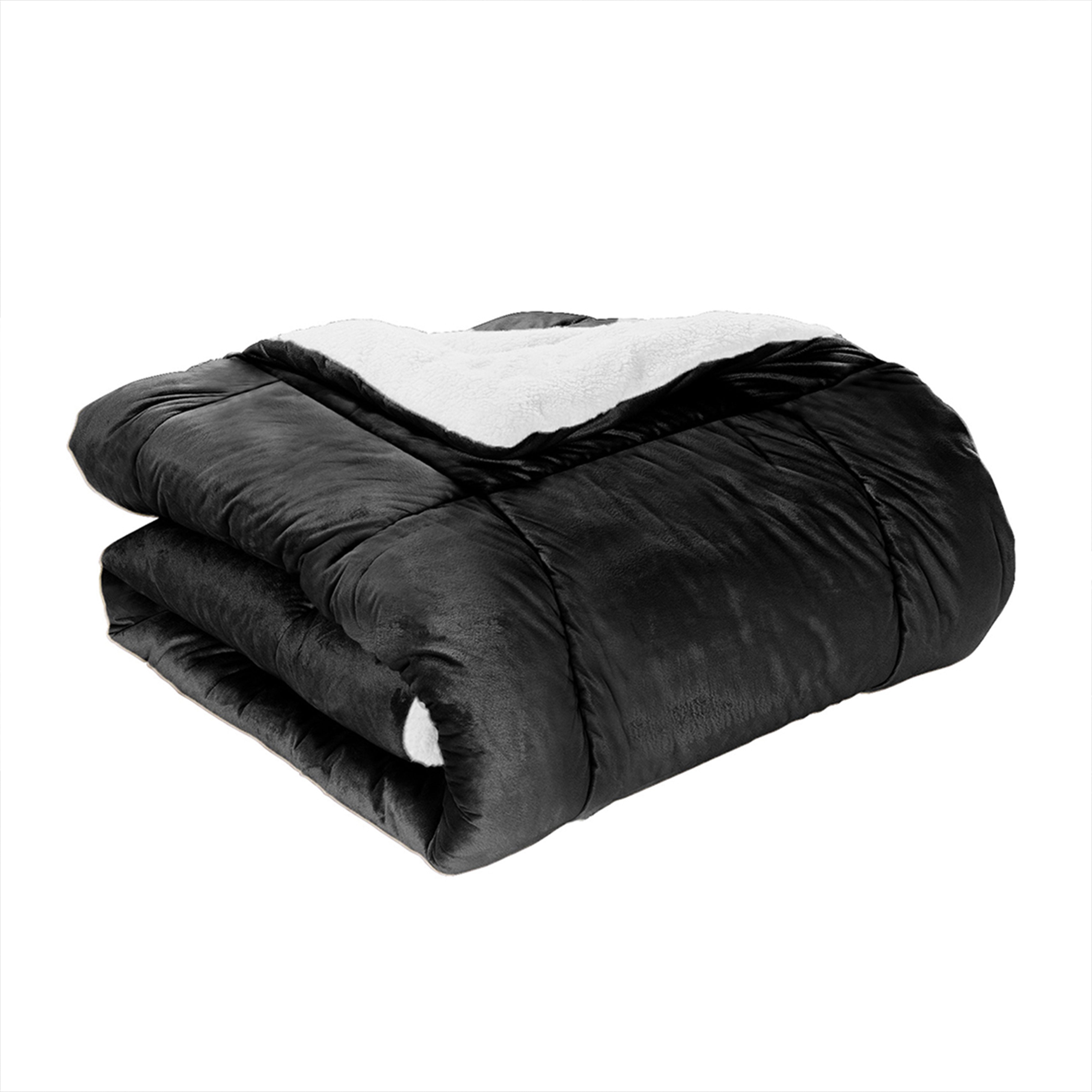 Everlaneas 3-Piece Micro-Suede Reversible Sherpa - Solid Color Design Comforter Set