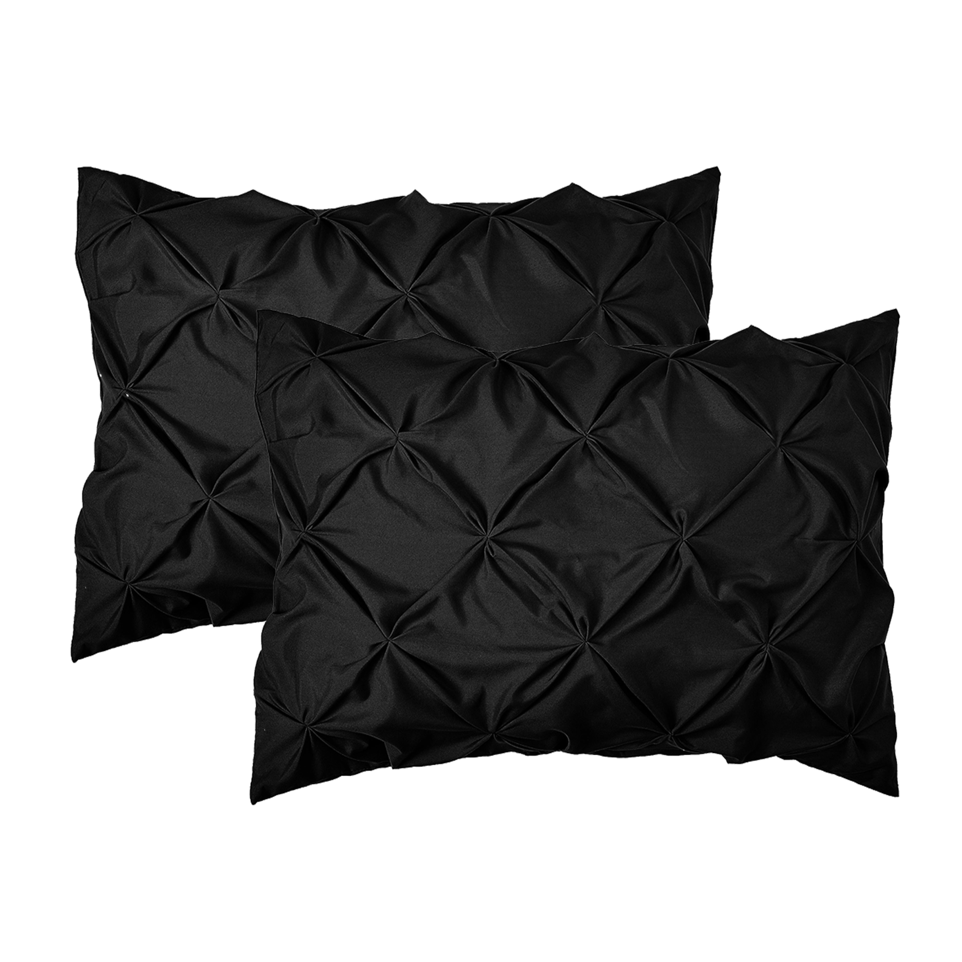 Everlaneas 8-Piece Pintuck Pinch Pleated Comforter Set - Includes 4-Piece Sheet Set with Double Sided Storage Pockets