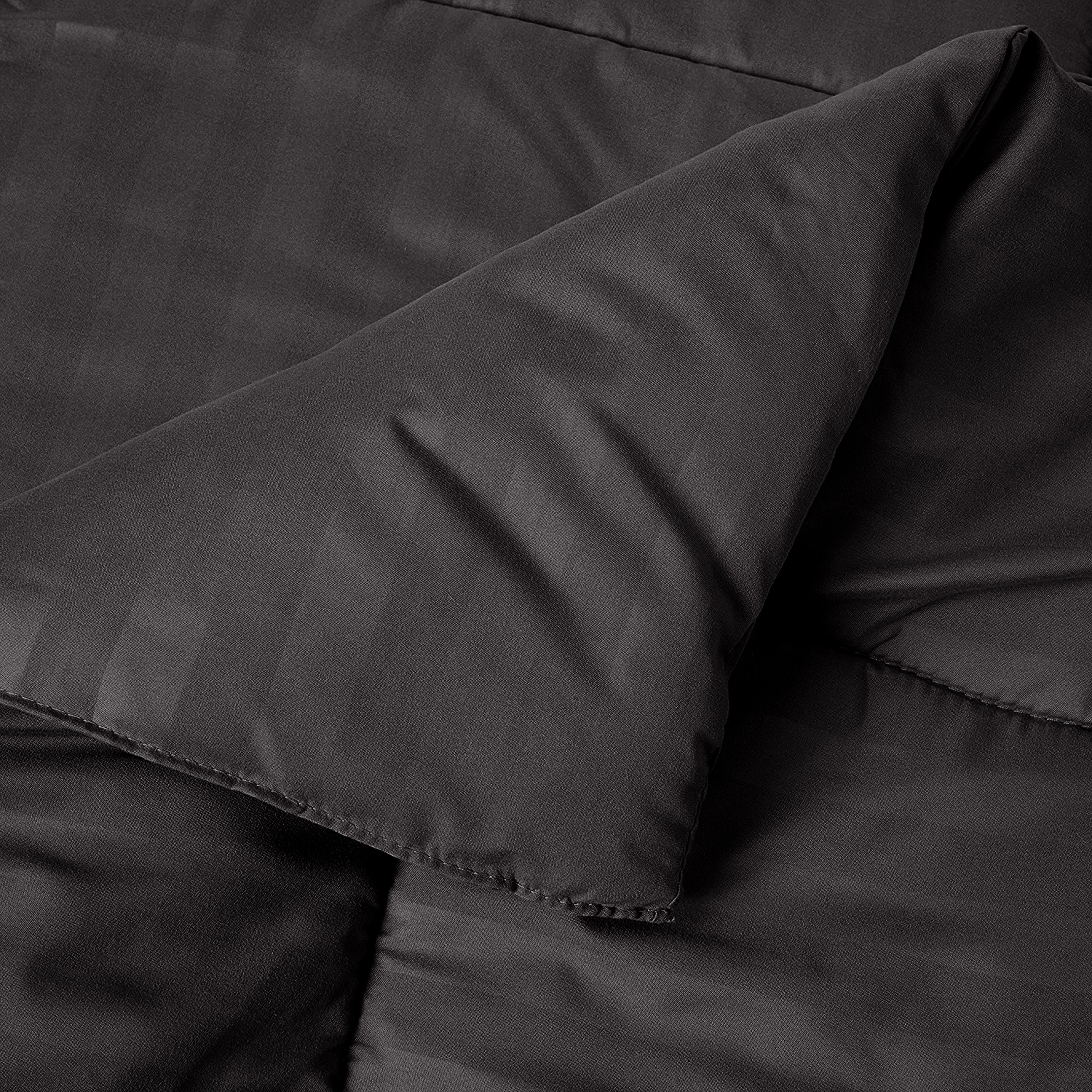 Everlaneas 8-Piece Dobby Stripe Comforter Set - Includes 4-Piece Sheet Set with Double Sided Storage Pockets