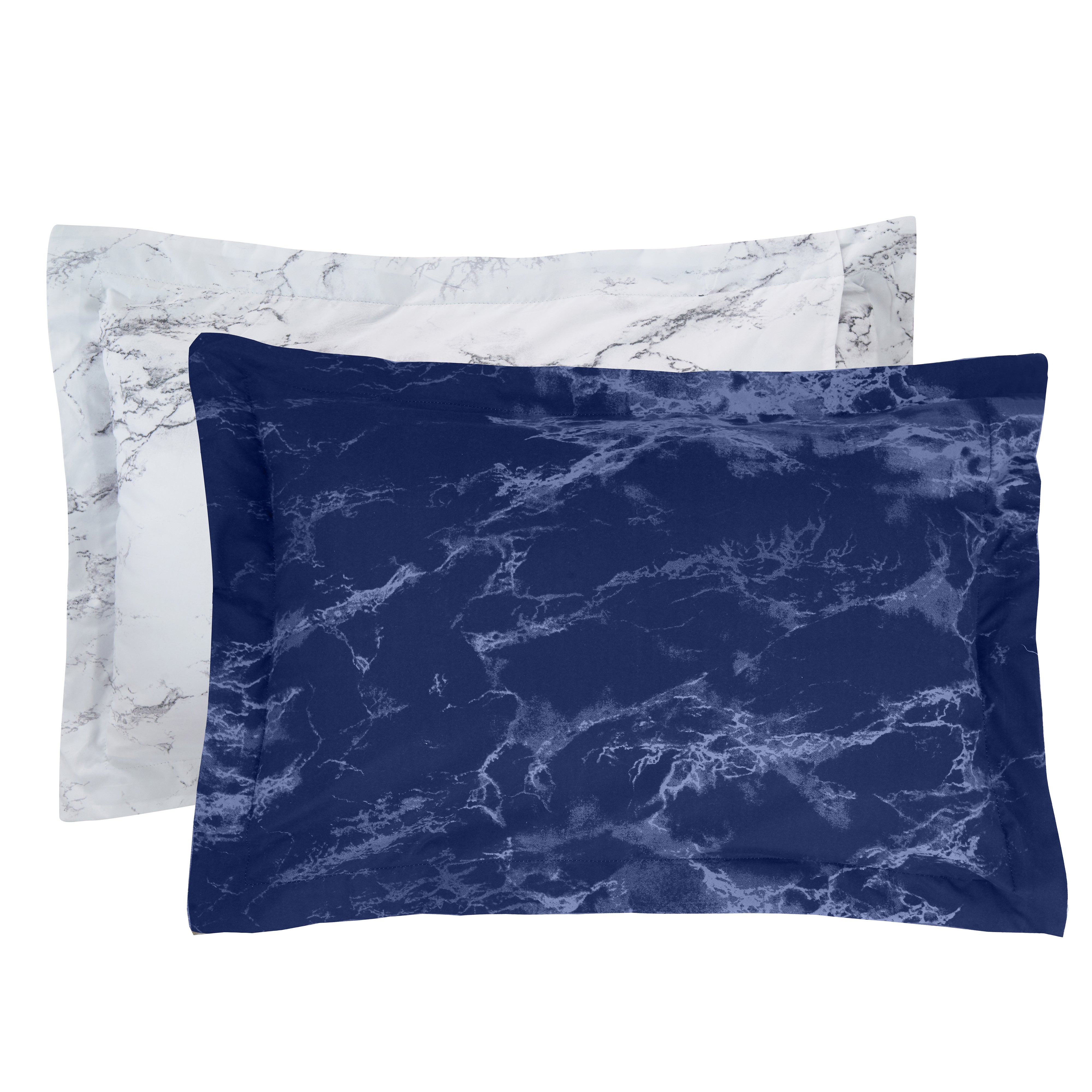 Everlaneas Reversible 10-Piece Marble Print Comforter Set, Includes 6-Piece Sheet Set with Double Sided Storage Pockets