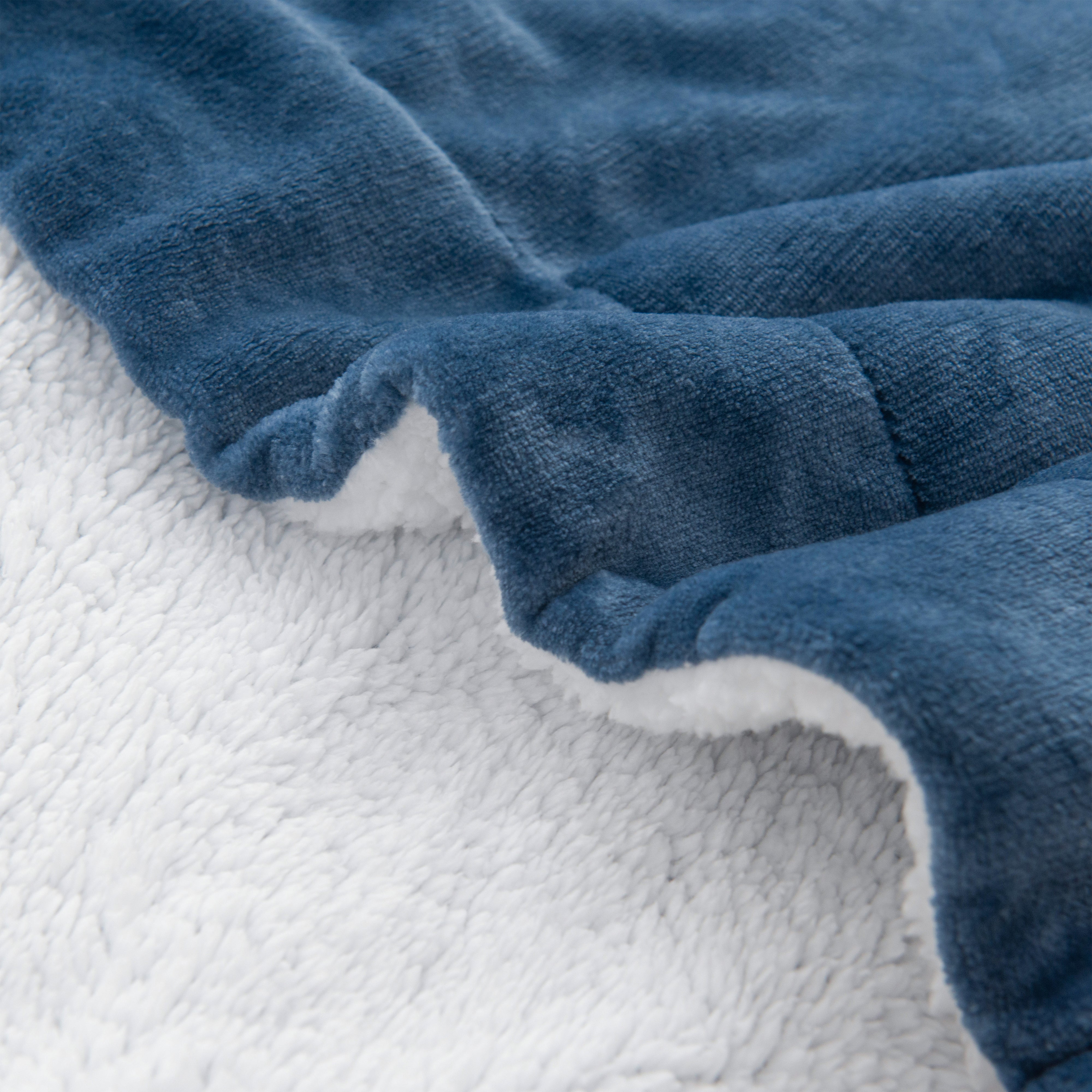 Everlaneas Ombre Printed - Sherpa Backed Plush Throw Blankets - 50 x 60 inches