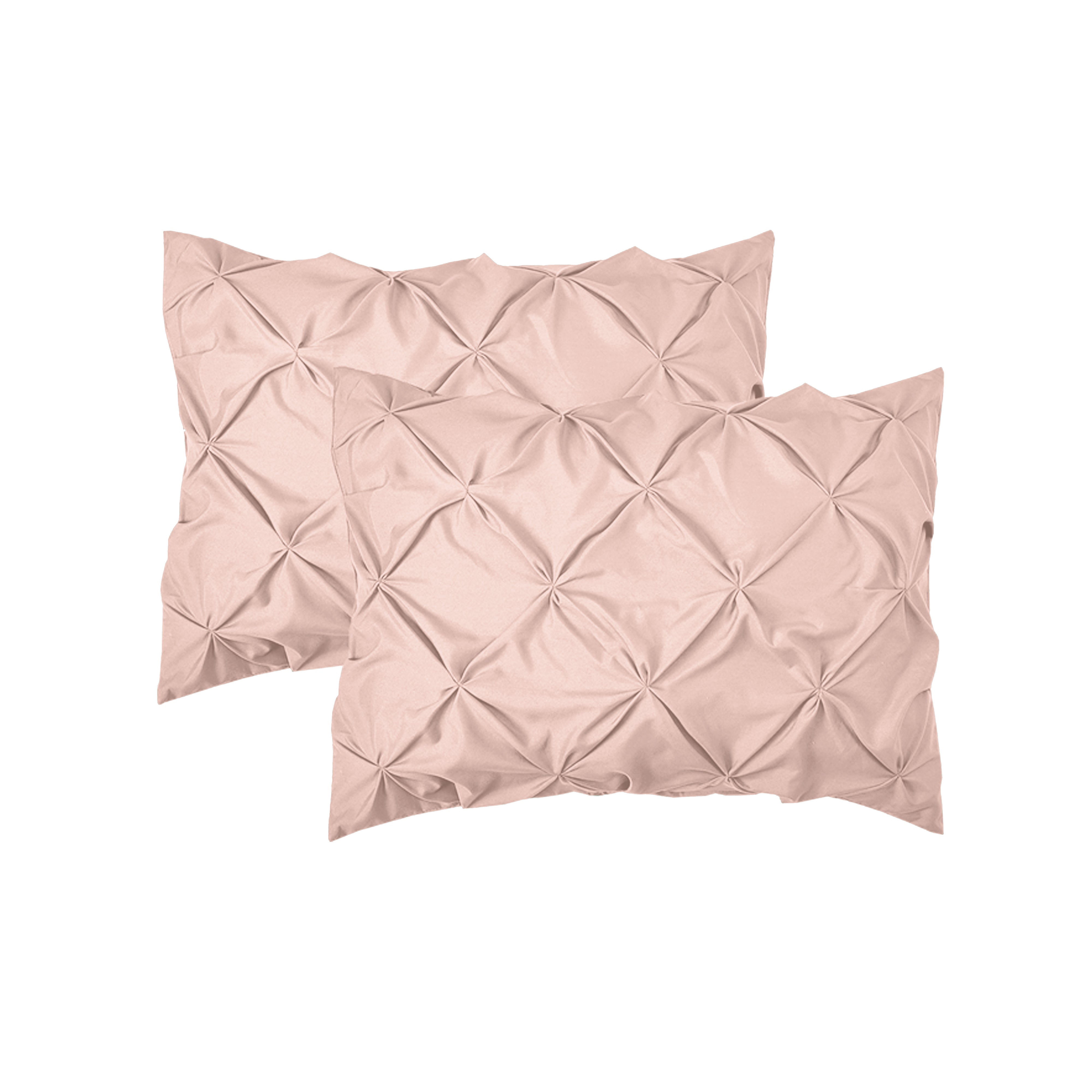 Everlaneas 8-Piece Pintuck Pinch Pleated Comforter Set - Includes 4-Piece Sheet Set with Double Sided Storage Pockets