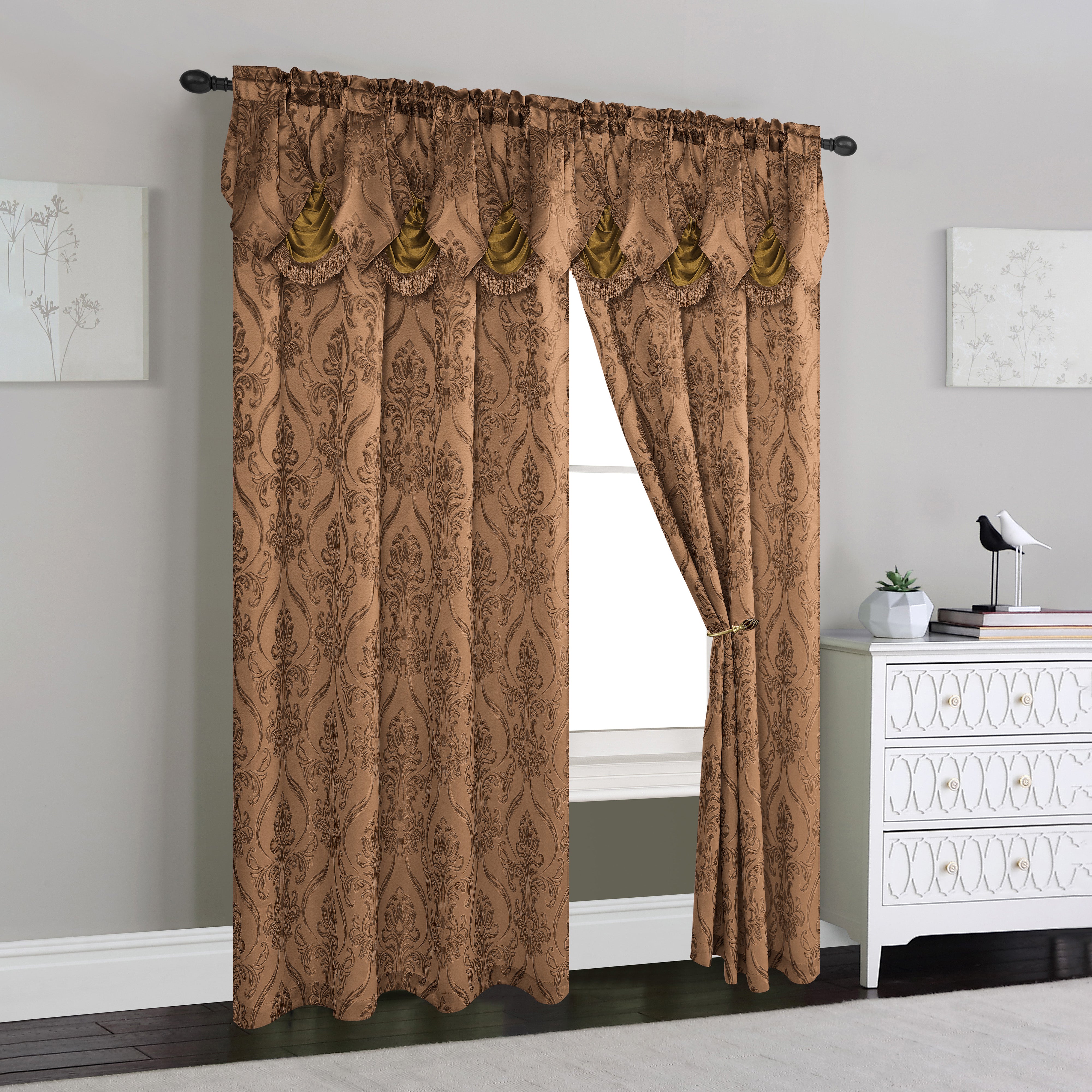 Everlaneas Set of 2 Penelope Jacquard Look Curtain Panels - 54" W x 84" L