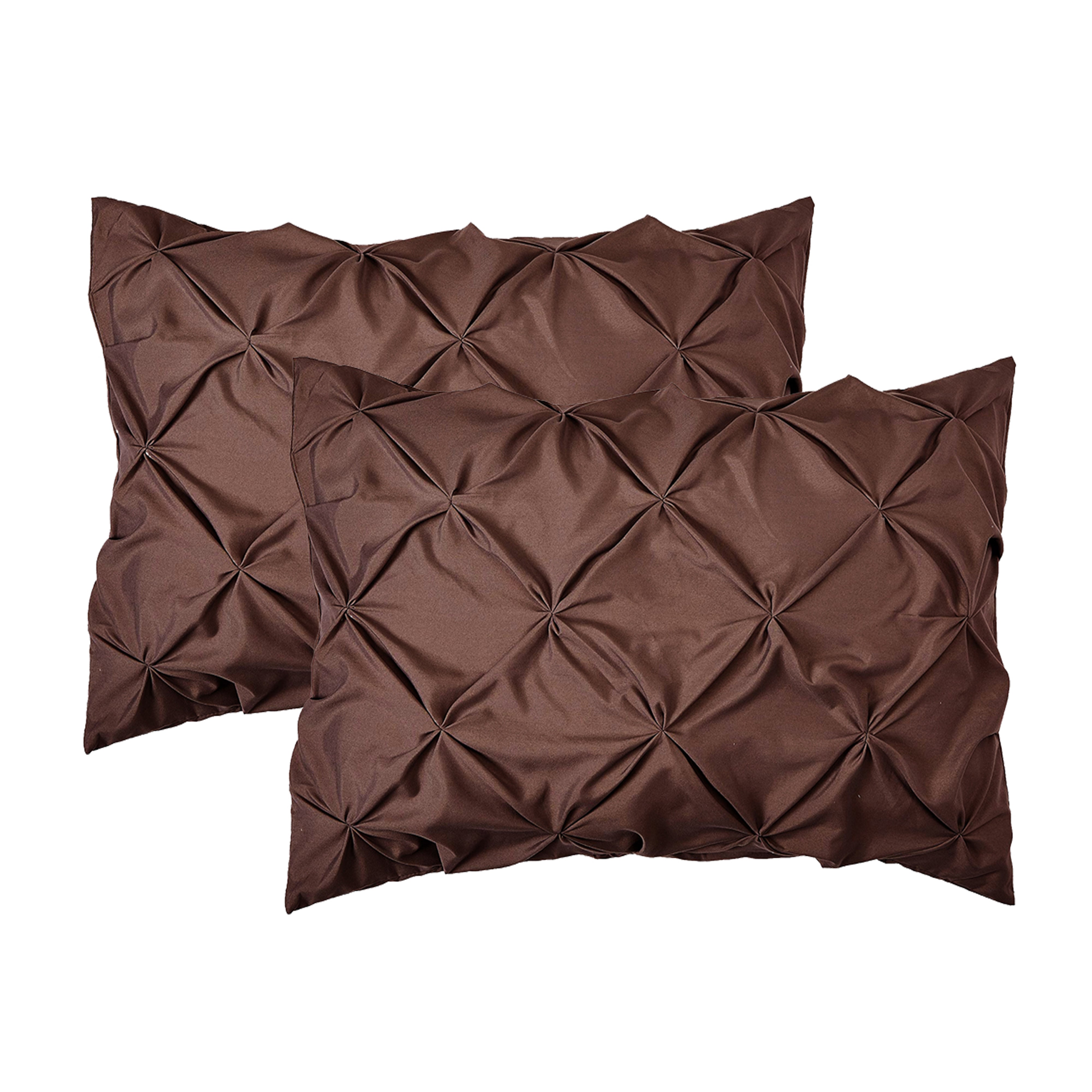 Everlaneas 8-Piece Pintuck Pinch Pleated Comforter Set - Includes 4-Piece Sheet Set with Double Sided Storage Pockets