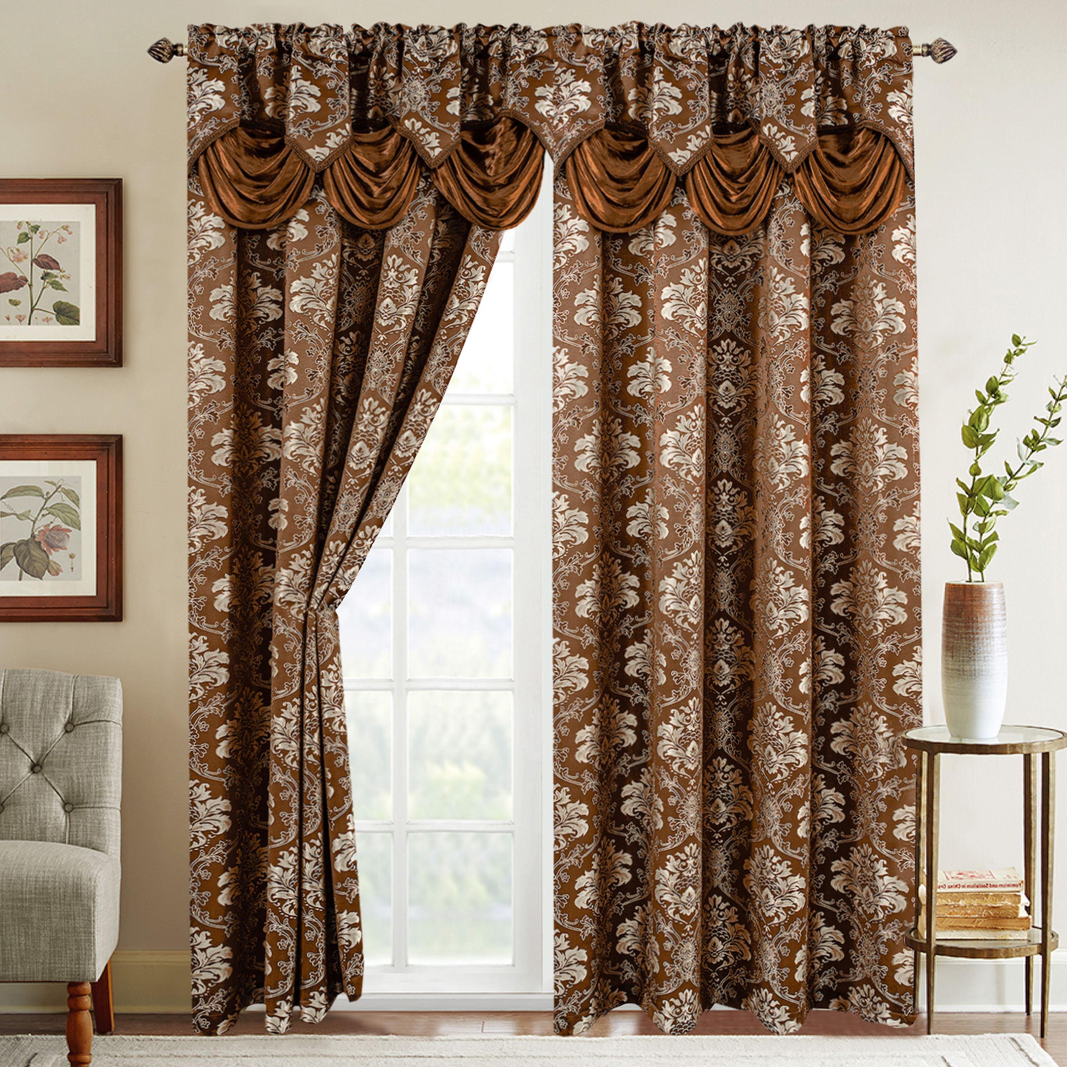 Everlaneas Set of 2 Saffa Jacquard Look Curtain Panels - 54" W x 84" L