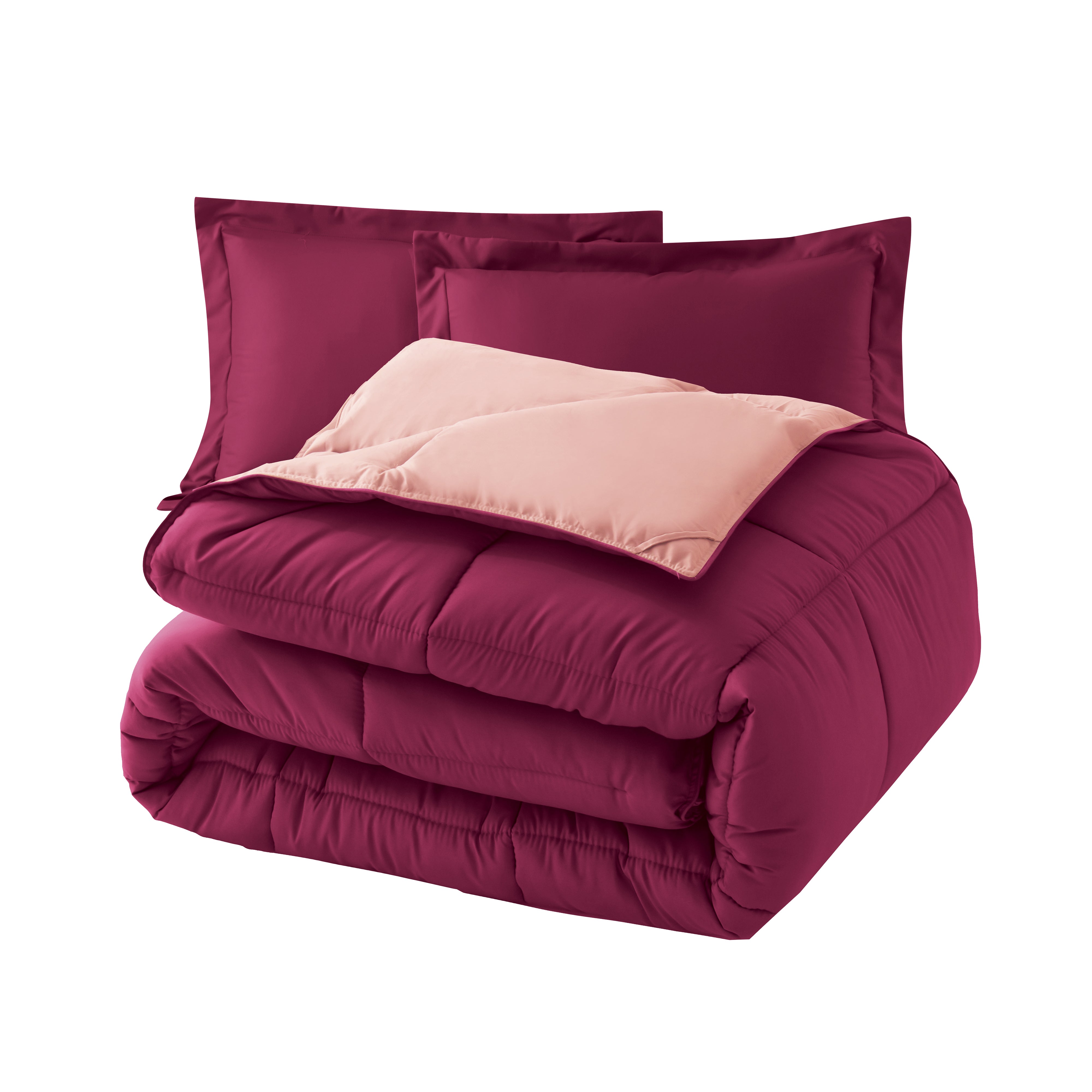 Everlaneas Reversible 3-Piece Box Stitched Comforter & Shams - Duvet Insert with 4 Corner Tabs