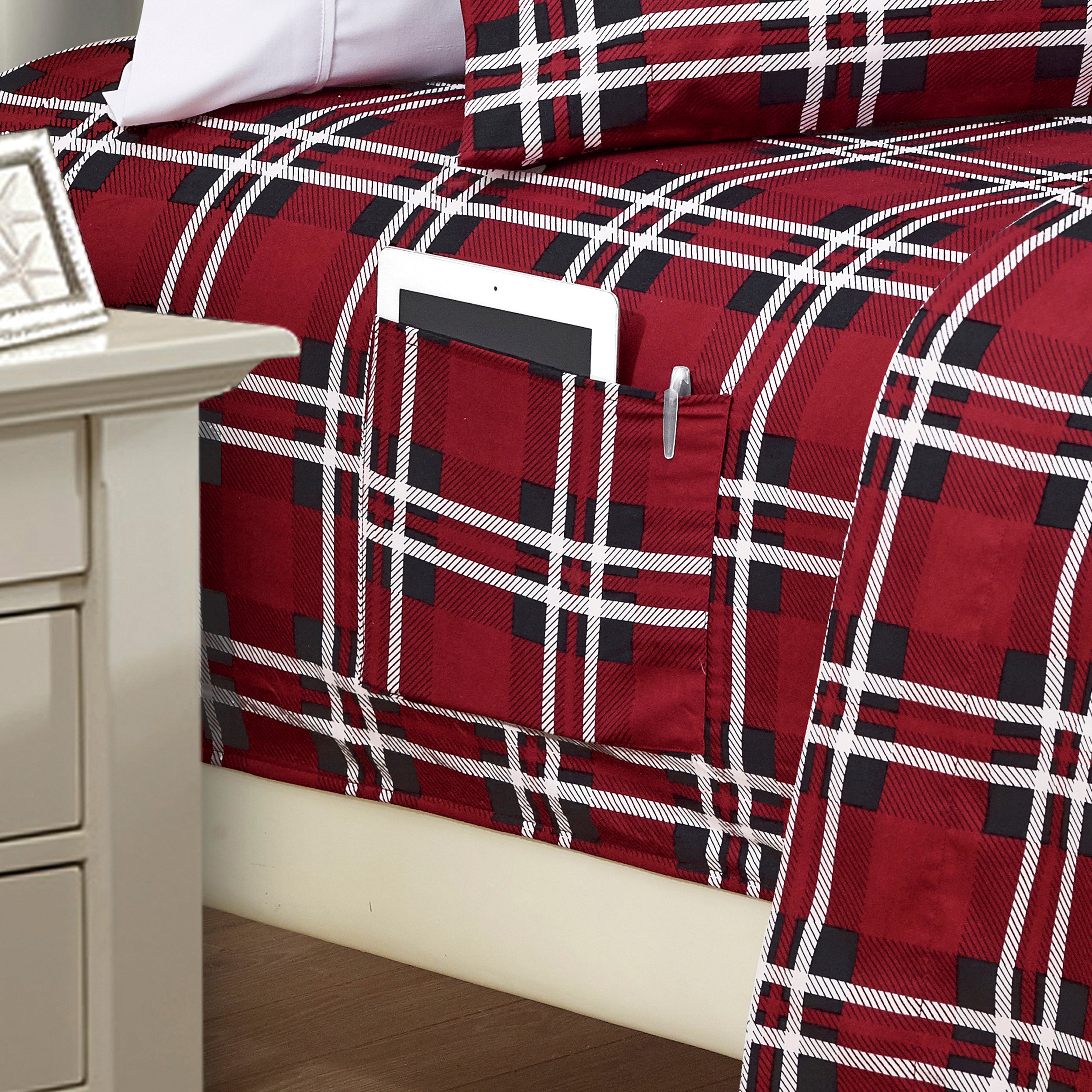 Everlaneas 6-Piece Plaid Pattern Bed Sheet Set - Soft as a Hotel Premium Quality