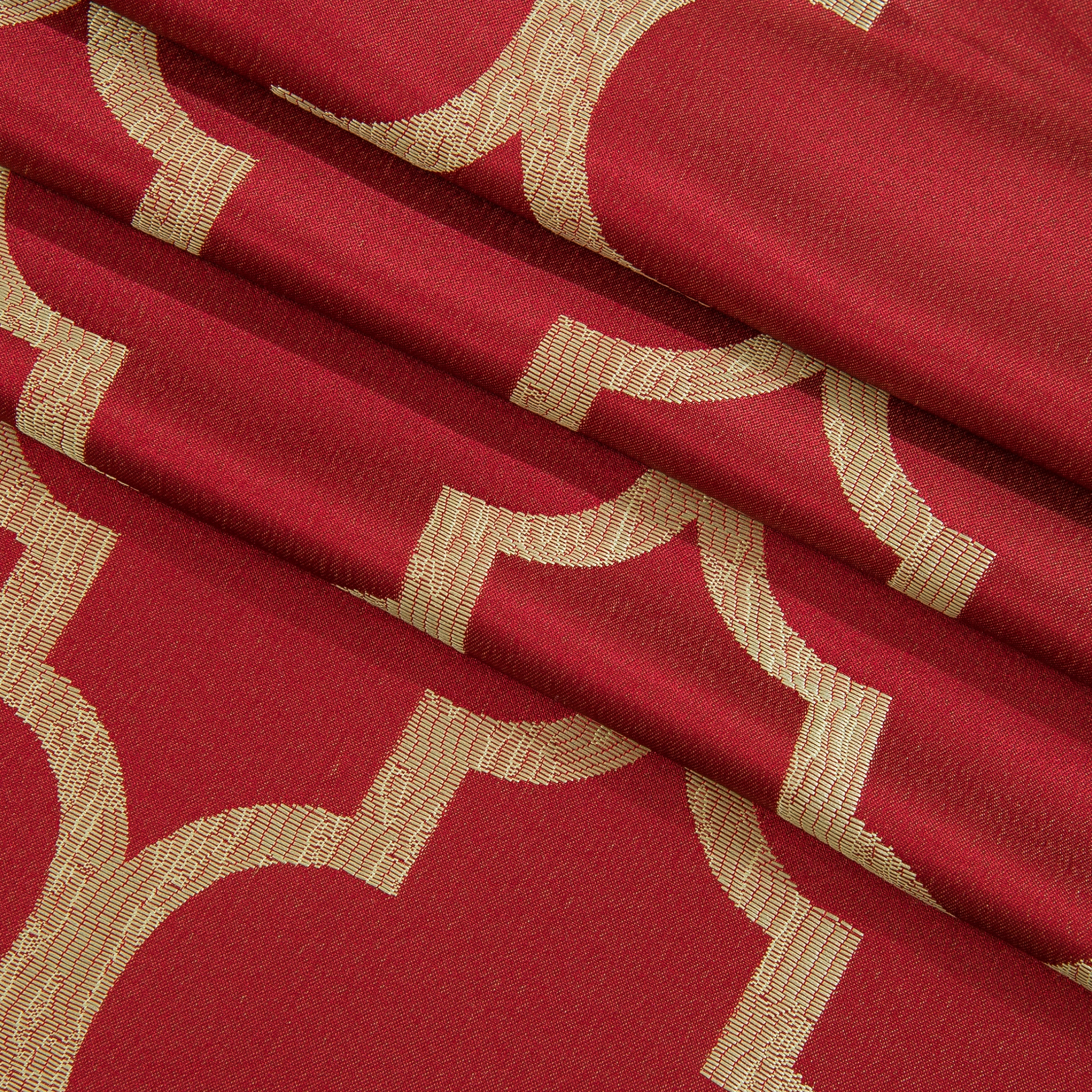 Everlaneas 2-Piece Quatrefoil - Moroccan Trellis Jacquard Look Curtain Panels- Attached Valance - 54" W x 84" L, Set of 2