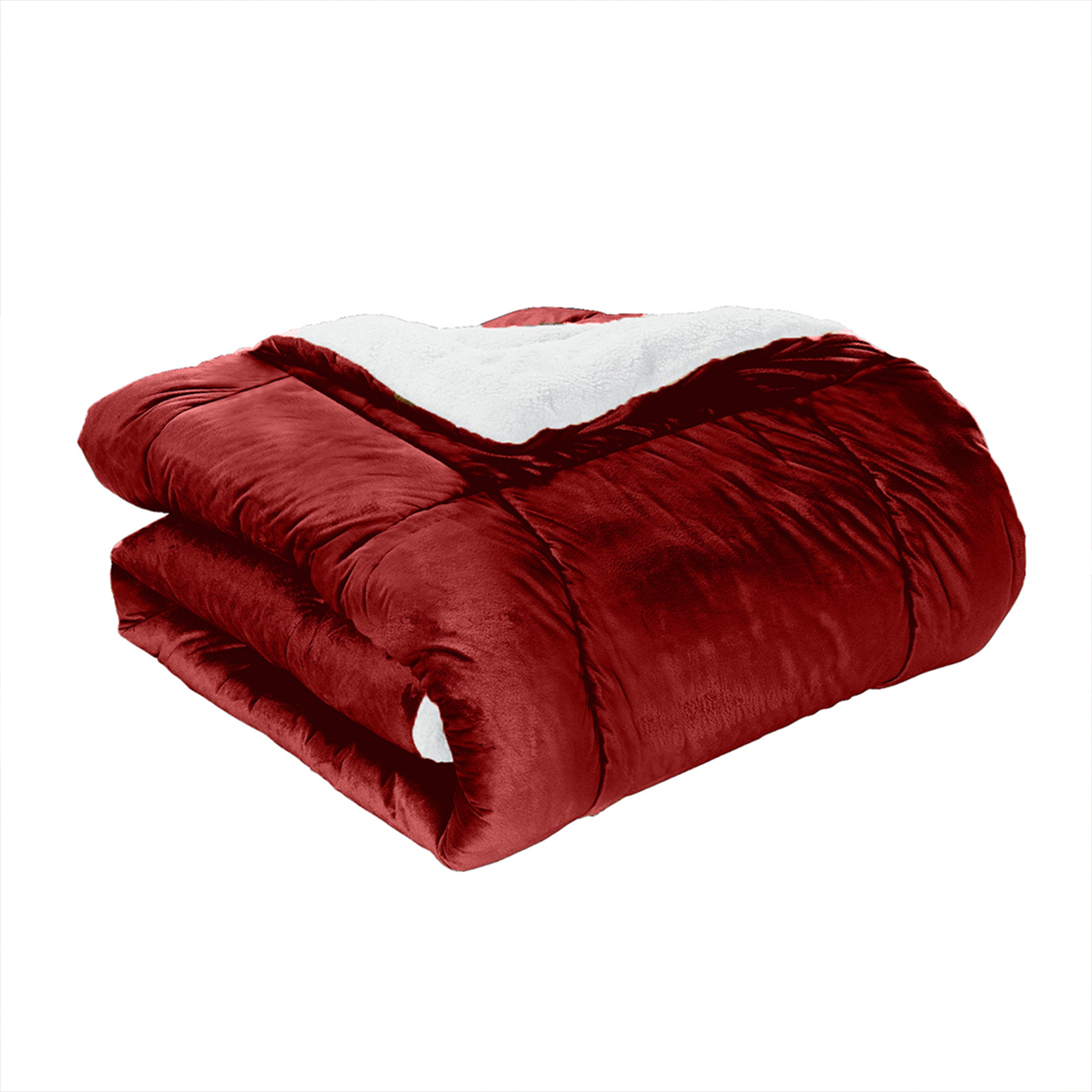 Everlaneas 3-Piece Micro-Suede Reversible Sherpa - Solid Color Design Comforter Set