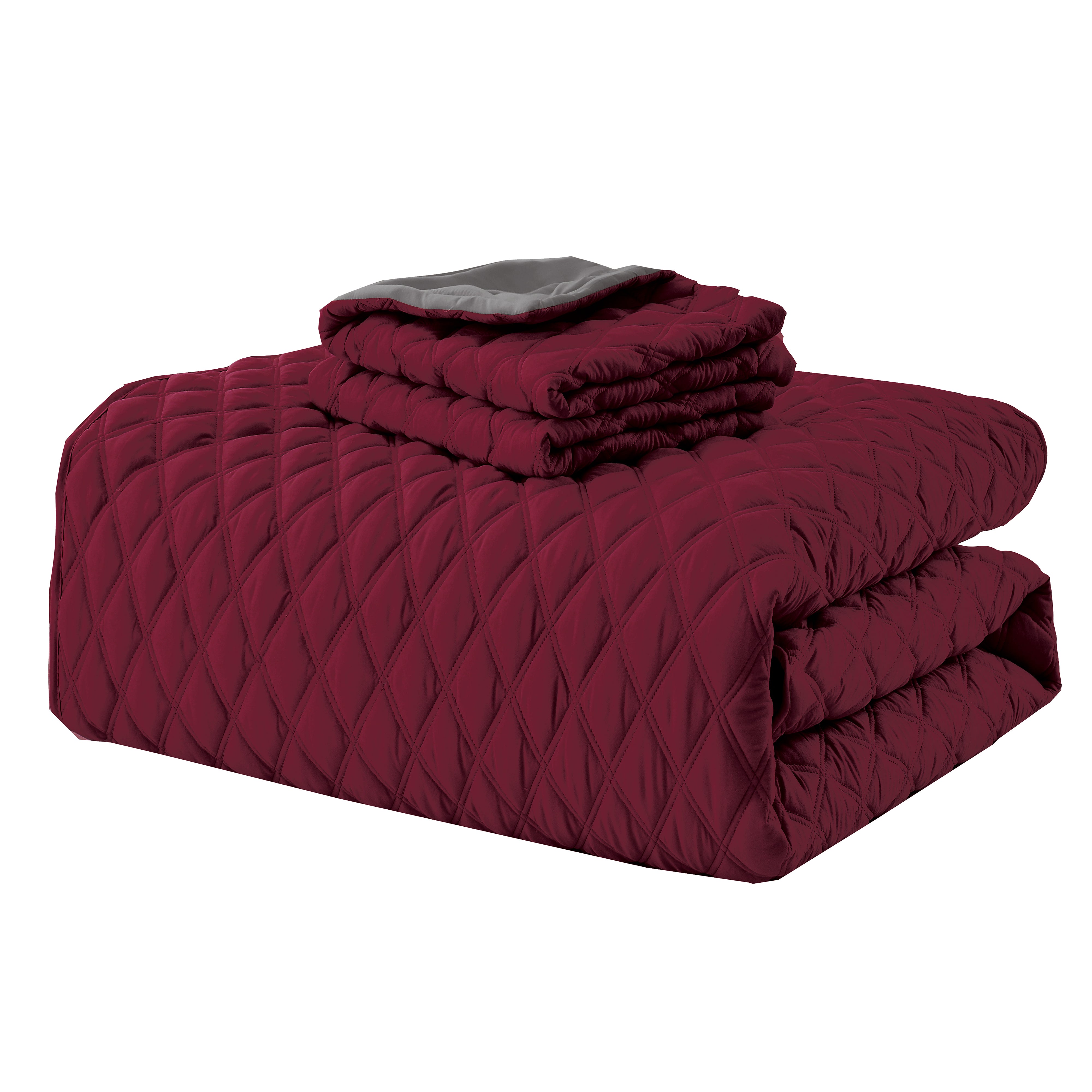 Everlaneas 3-Piece Diamond Quilted Reversible Bedspread Coverlet Set