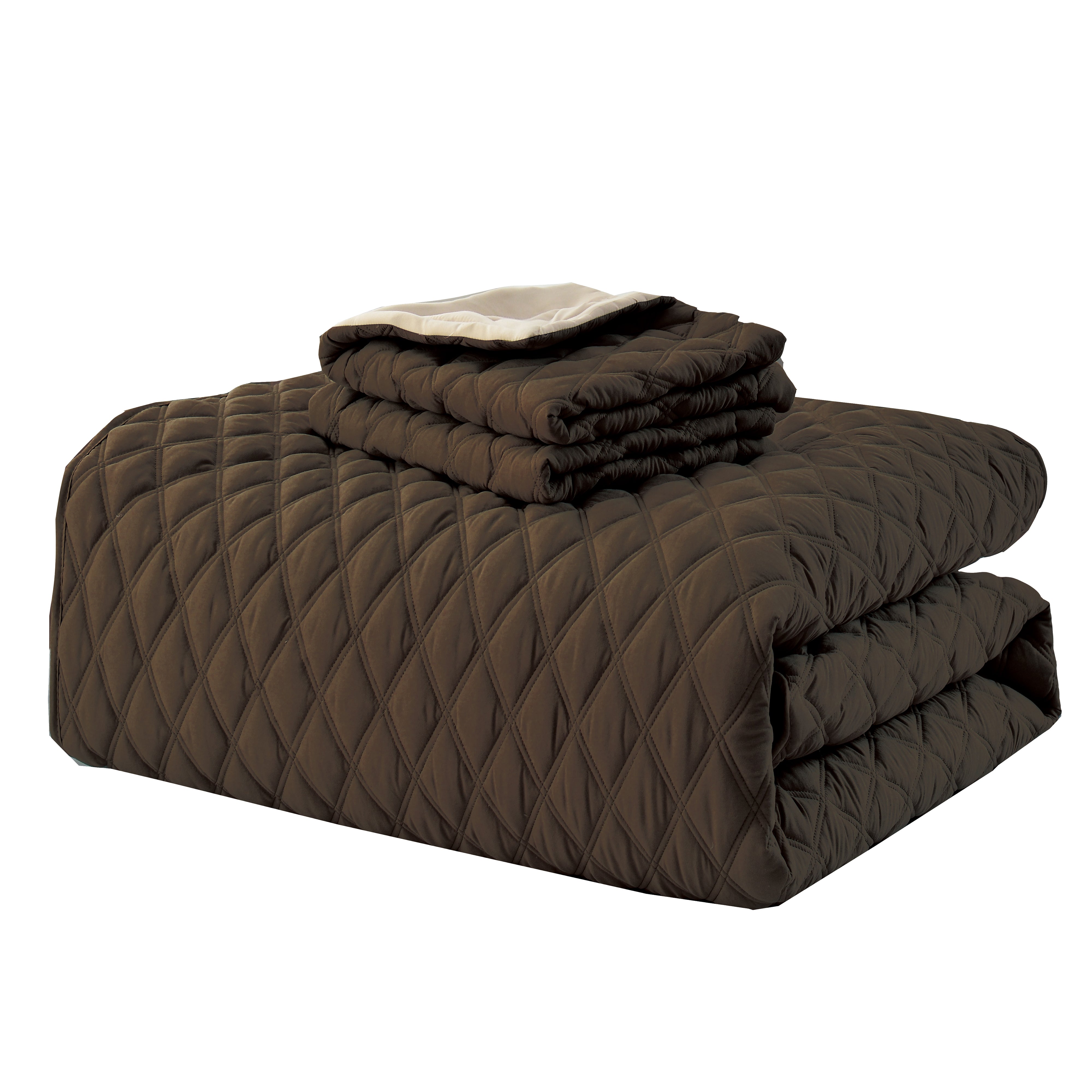 Everlaneas 3-Piece Diamond Quilted Reversible Bedspread Coverlet Set