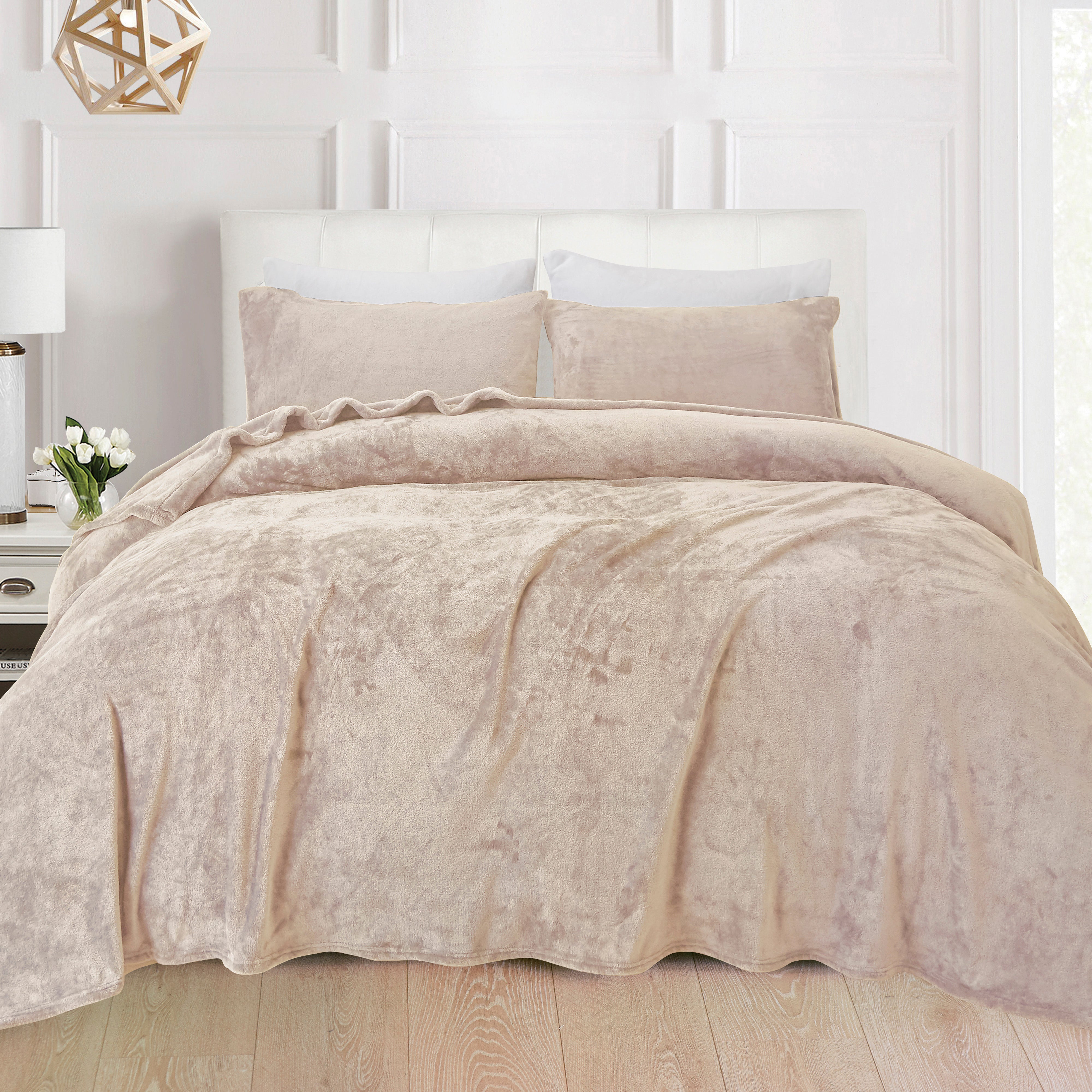 Everlaneas 4-Piece Velvet Plush Flannel Sheet Set