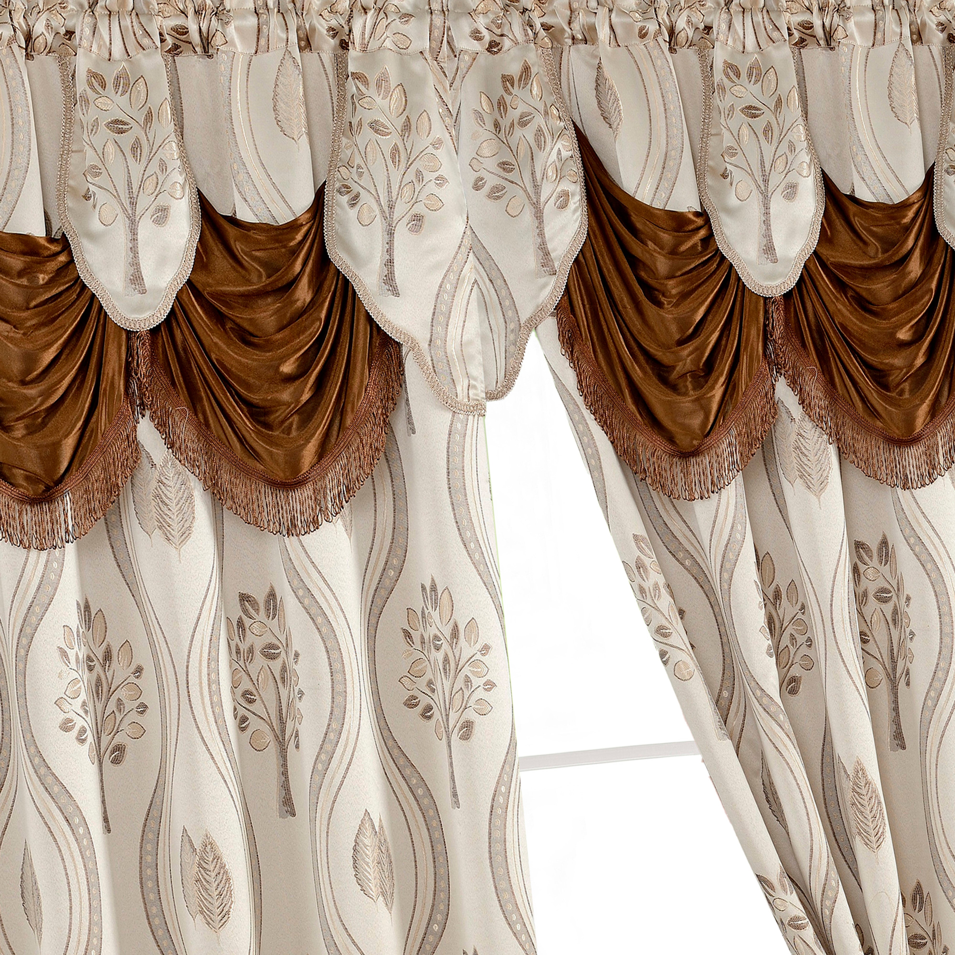 Everlaneas Set of 2 Aurora Curtain Panels- Attached Valance - Rod Pocket- 54" W x 84" L