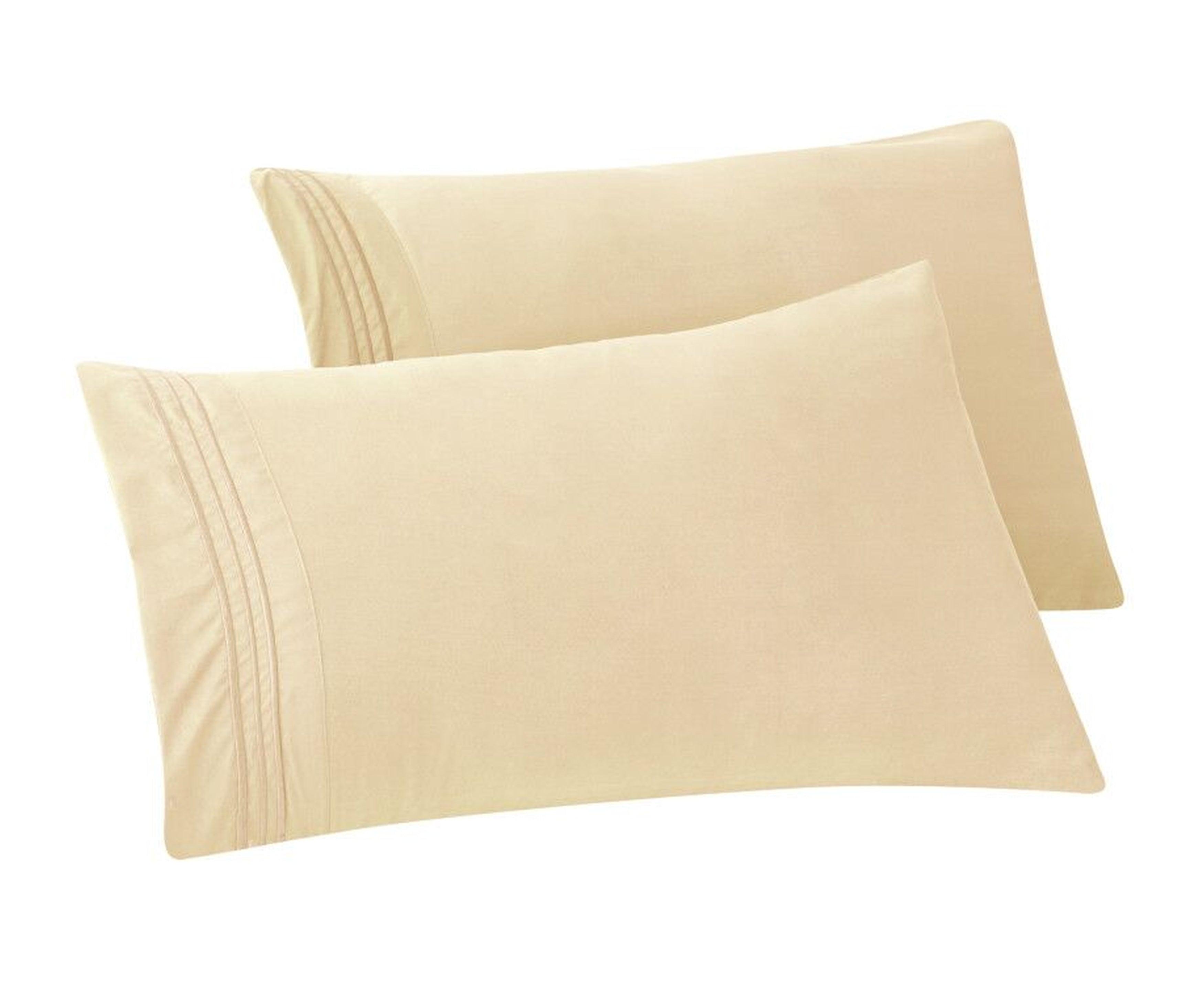 Everlaneas Set of 2 Pillowcases- 3 Line Embroidery