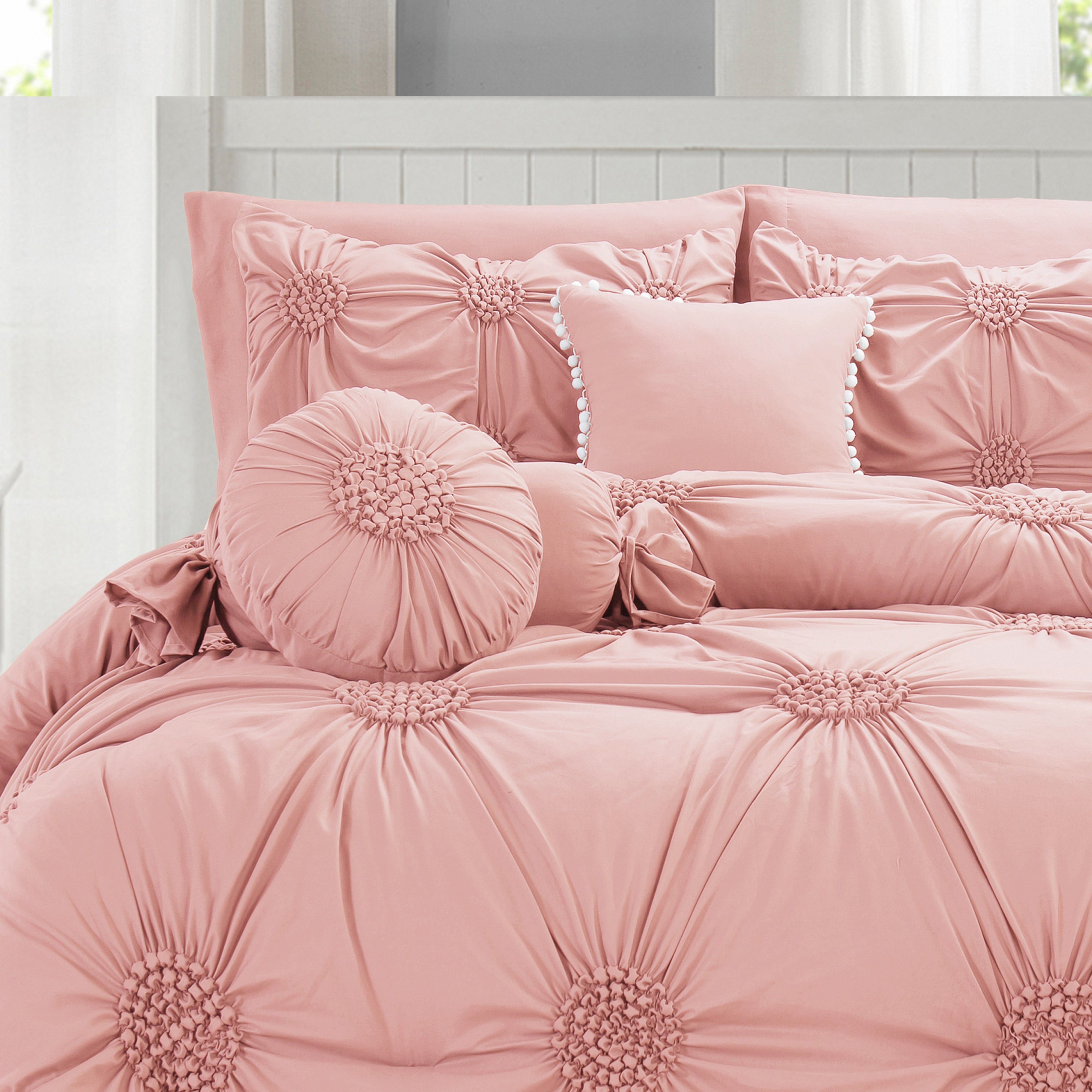 Everlaneas 10-Piece Sunflower Comforter Set - Includes 4-Piece Sheet Set with Double Sided Storage Pockets