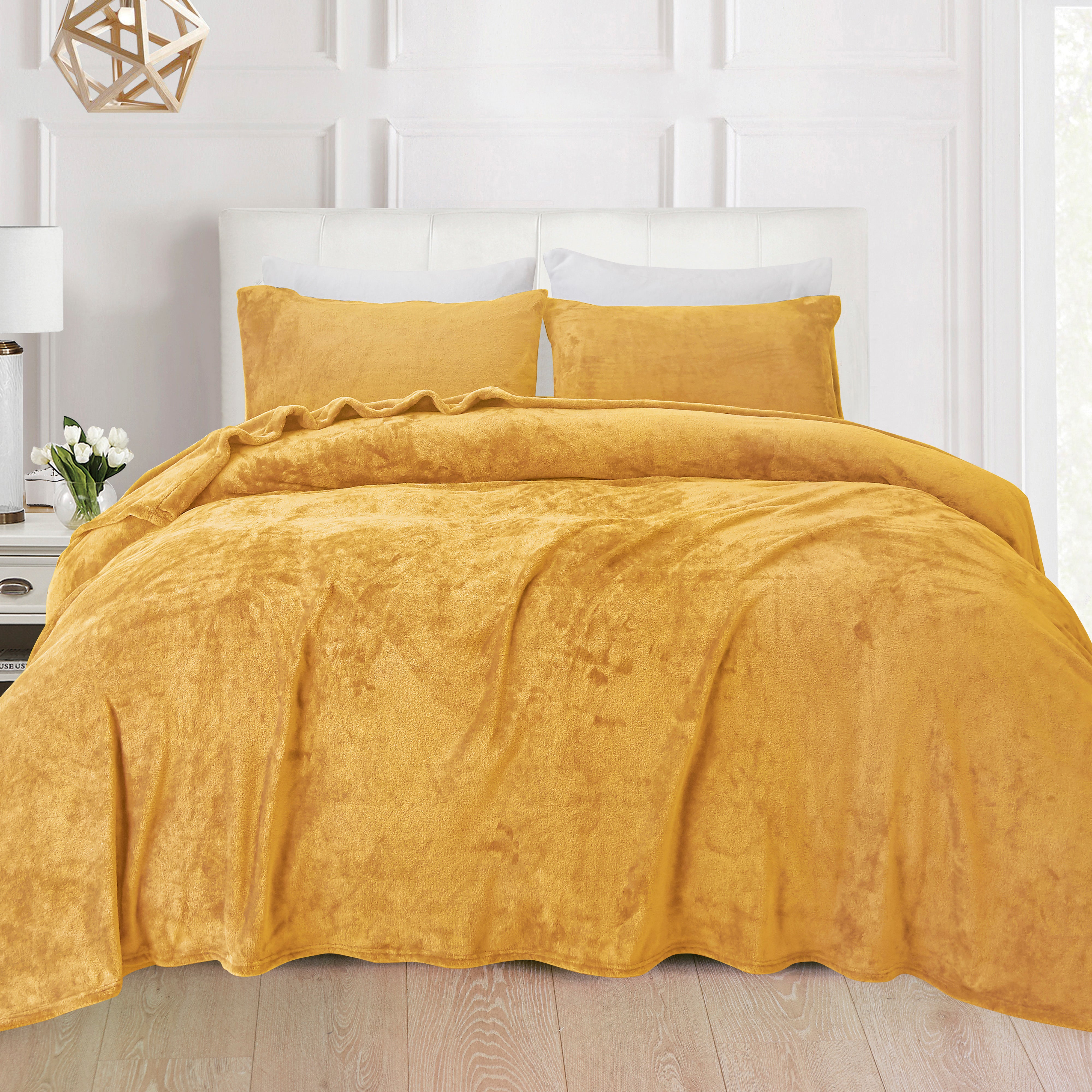 Everlaneas 4-Piece Velvet Plush Flannel Sheet Set