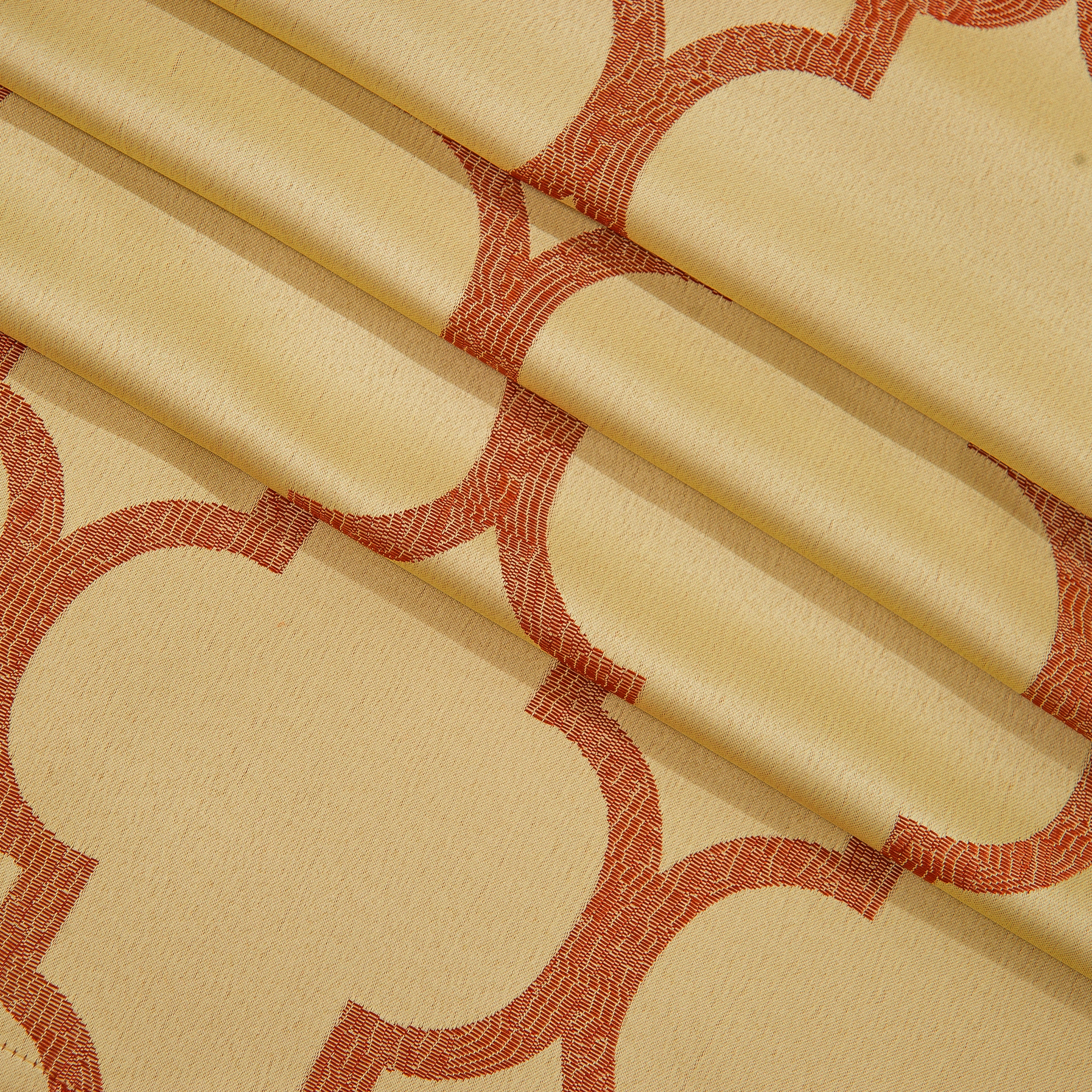 Everlaneas 2-Piece Quatrefoil - Moroccan Trellis Jacquard Look Curtain Panels- Attached Valance - 54" W x 84" L, Set of 2