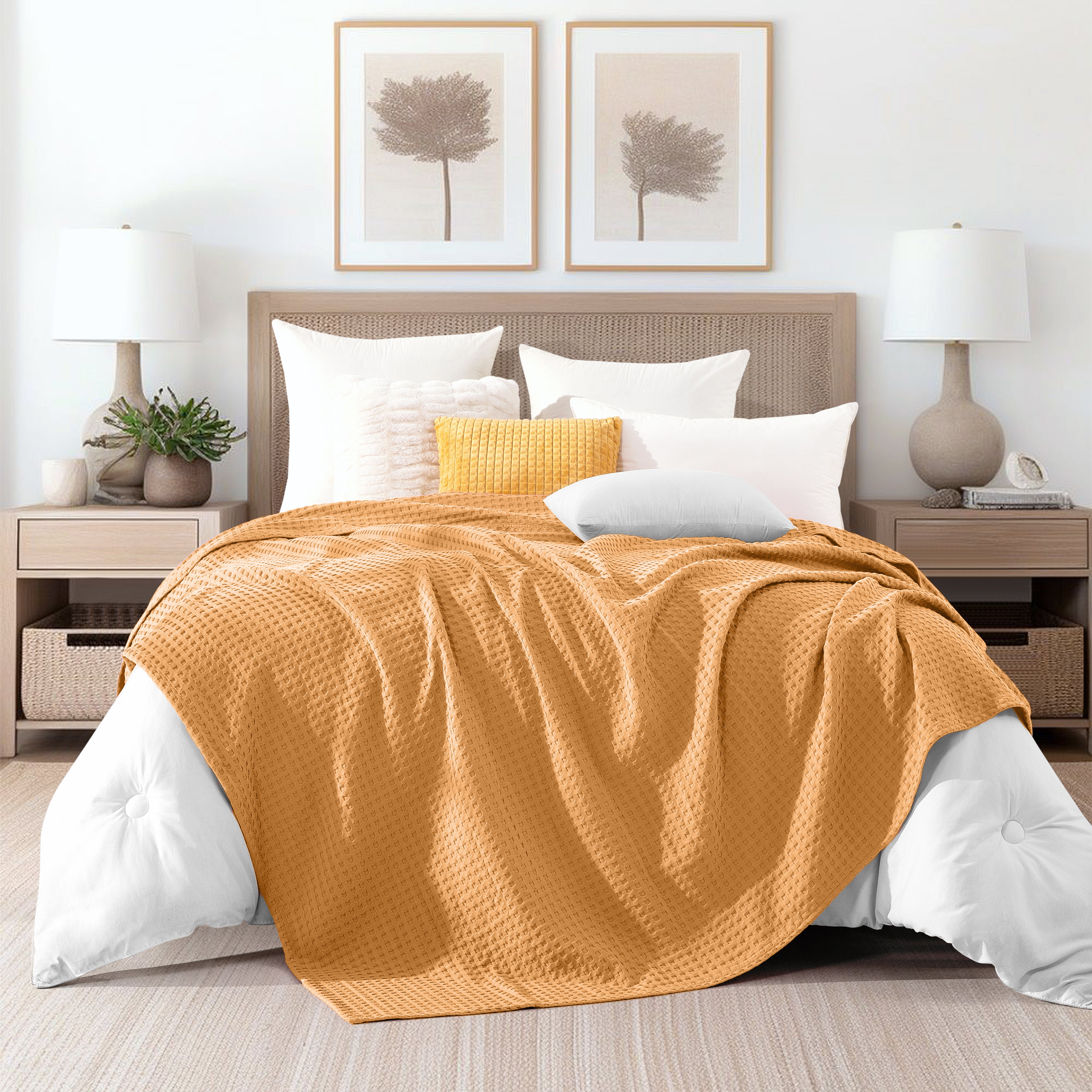 Everlaneas Cotton Waffle Blanket