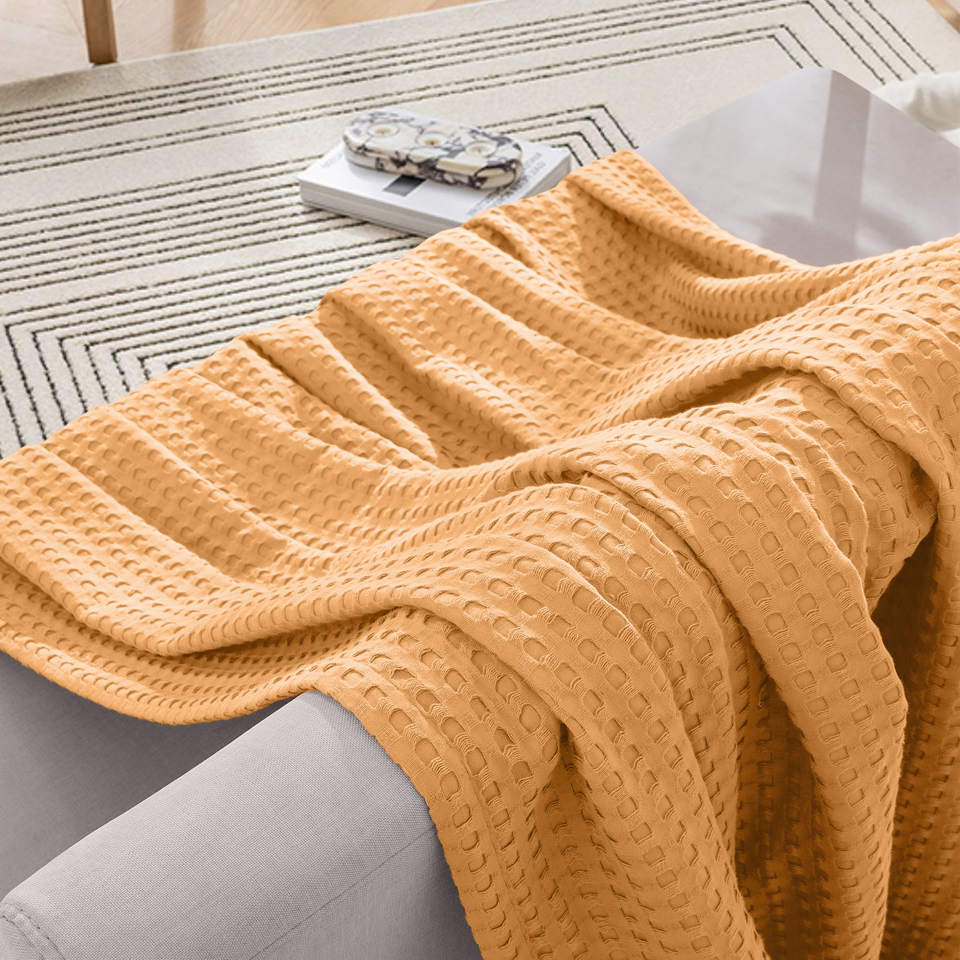 Everlaneas Cotton Waffle Blanket