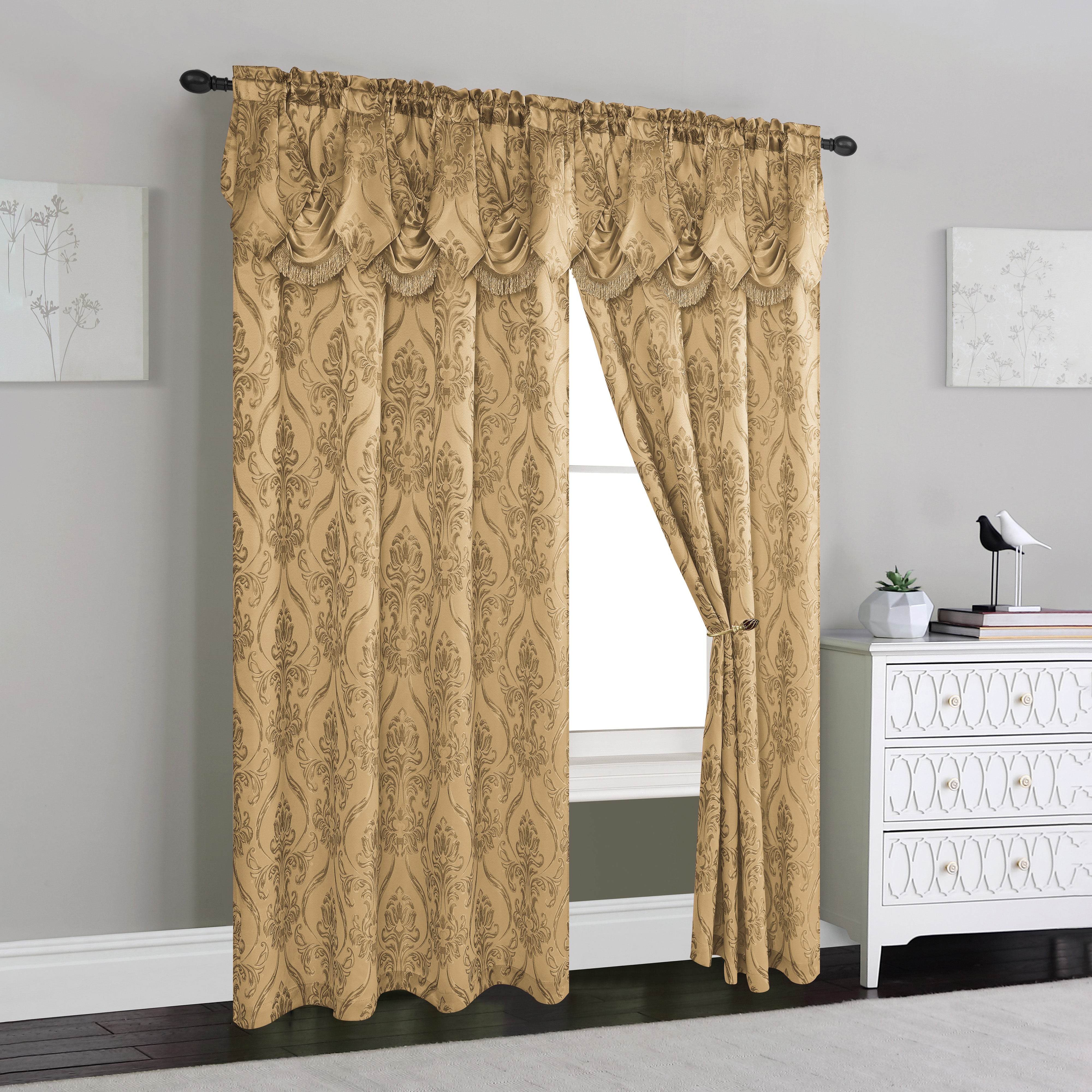 Everlaneas Set of 2 Penelope Jacquard Look Curtain Panels - 54" W x 84" L