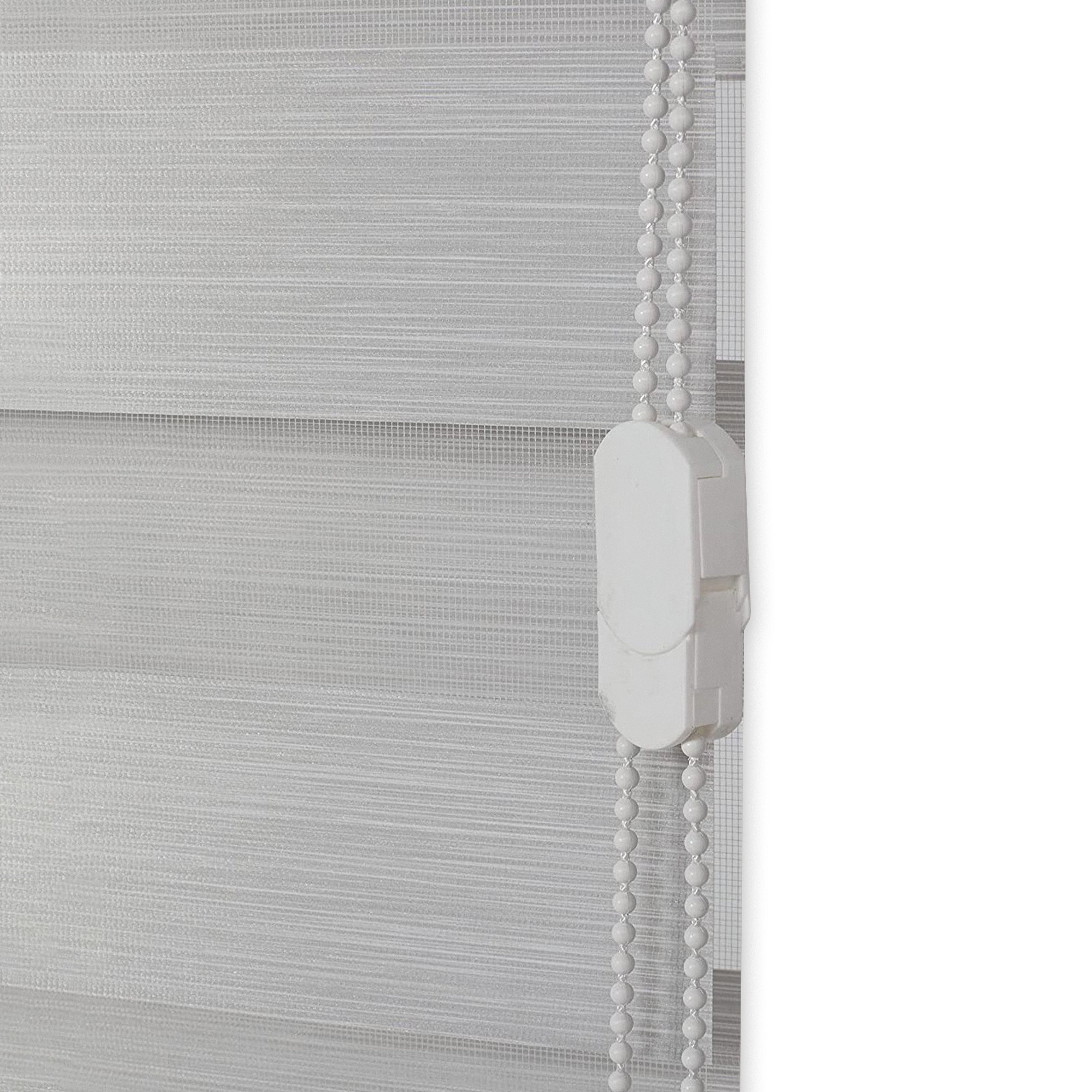 Everlaneas Corded Zebra Blinds, Dual Layer Window Treatments Sheer Light Control