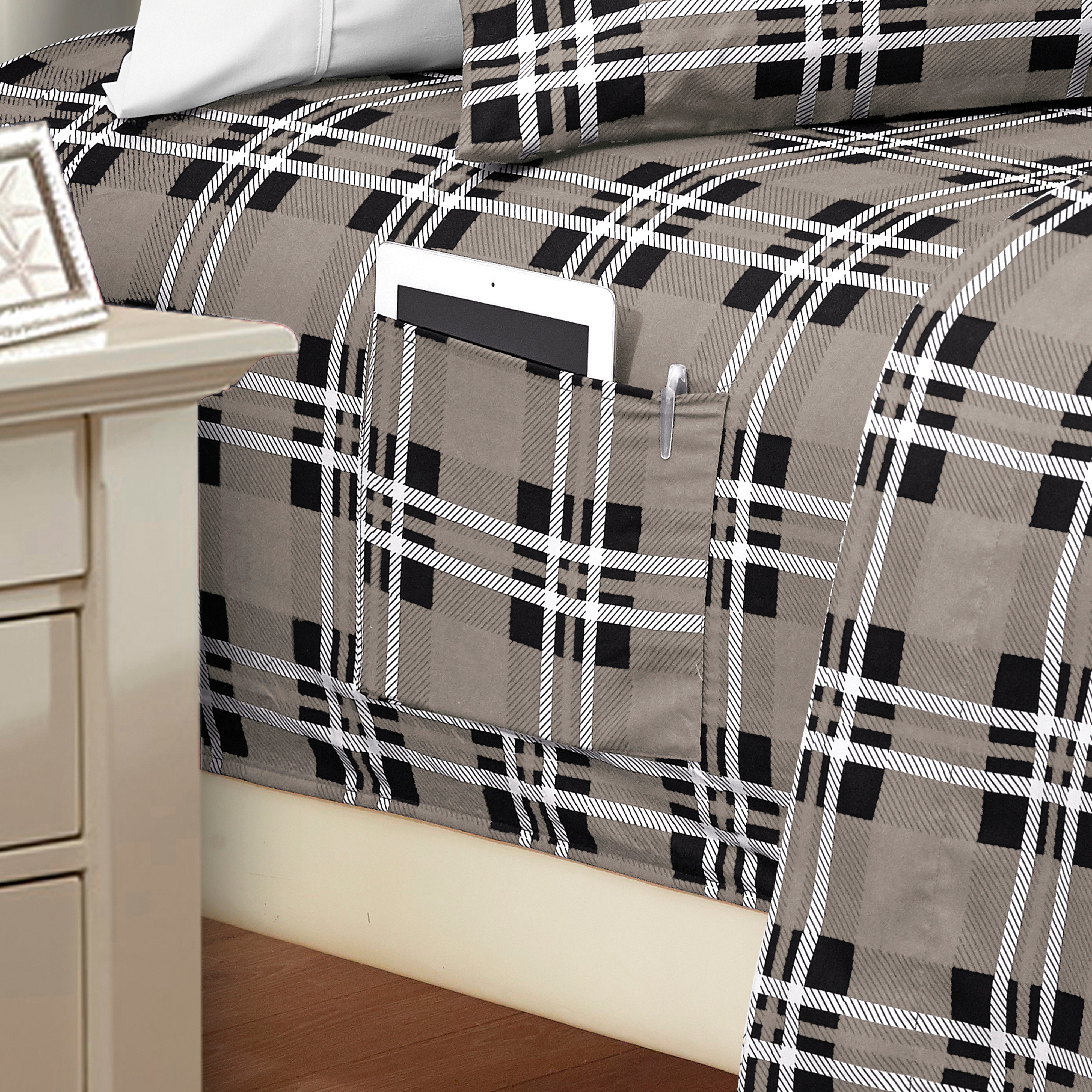 Everlaneas 6-Piece Plaid Pattern Bed Sheet Set - Soft as a Hotel Premium Quality