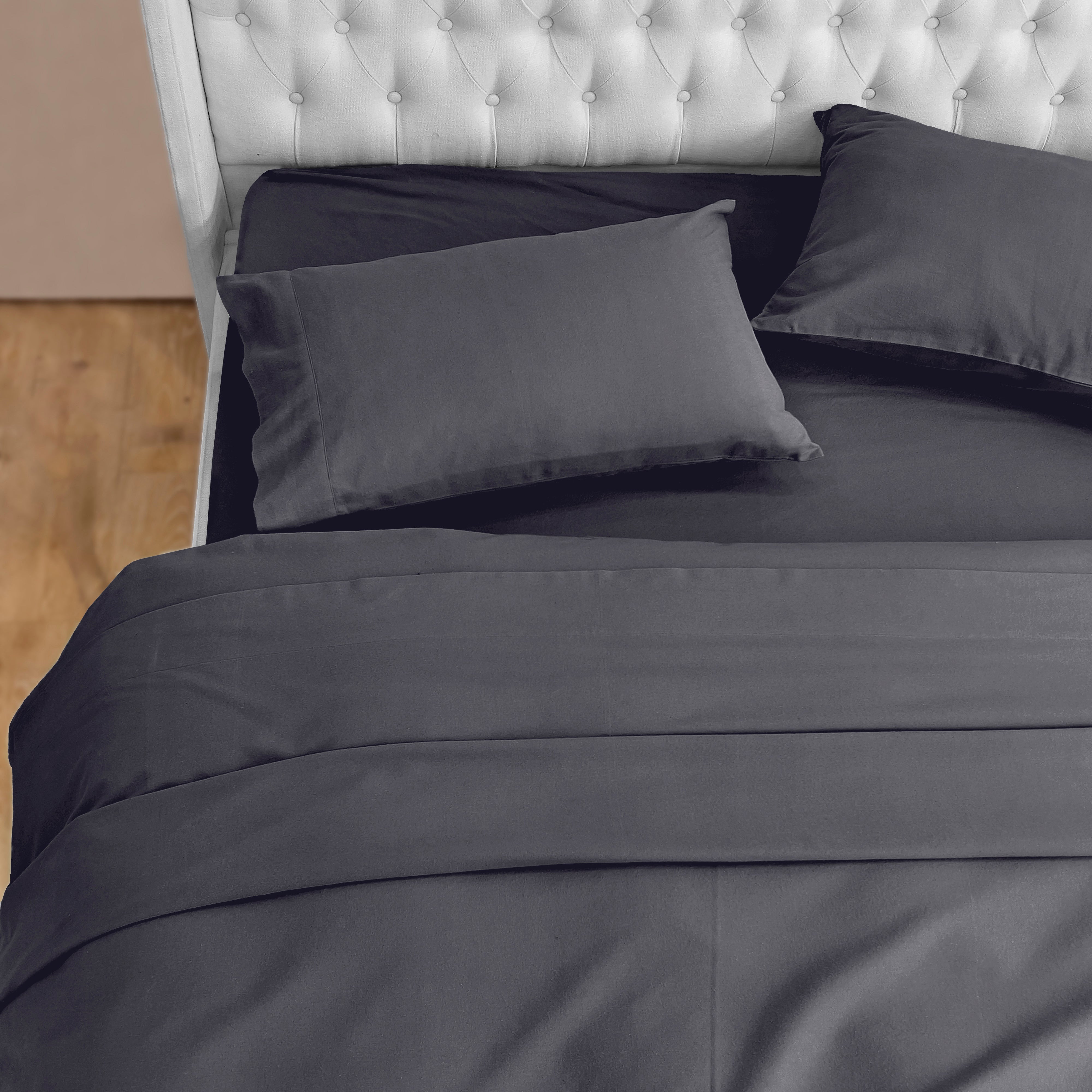 Everlaneas 4-Piece Cotton Flannel Sheet Set - 100% Turkish Cotton