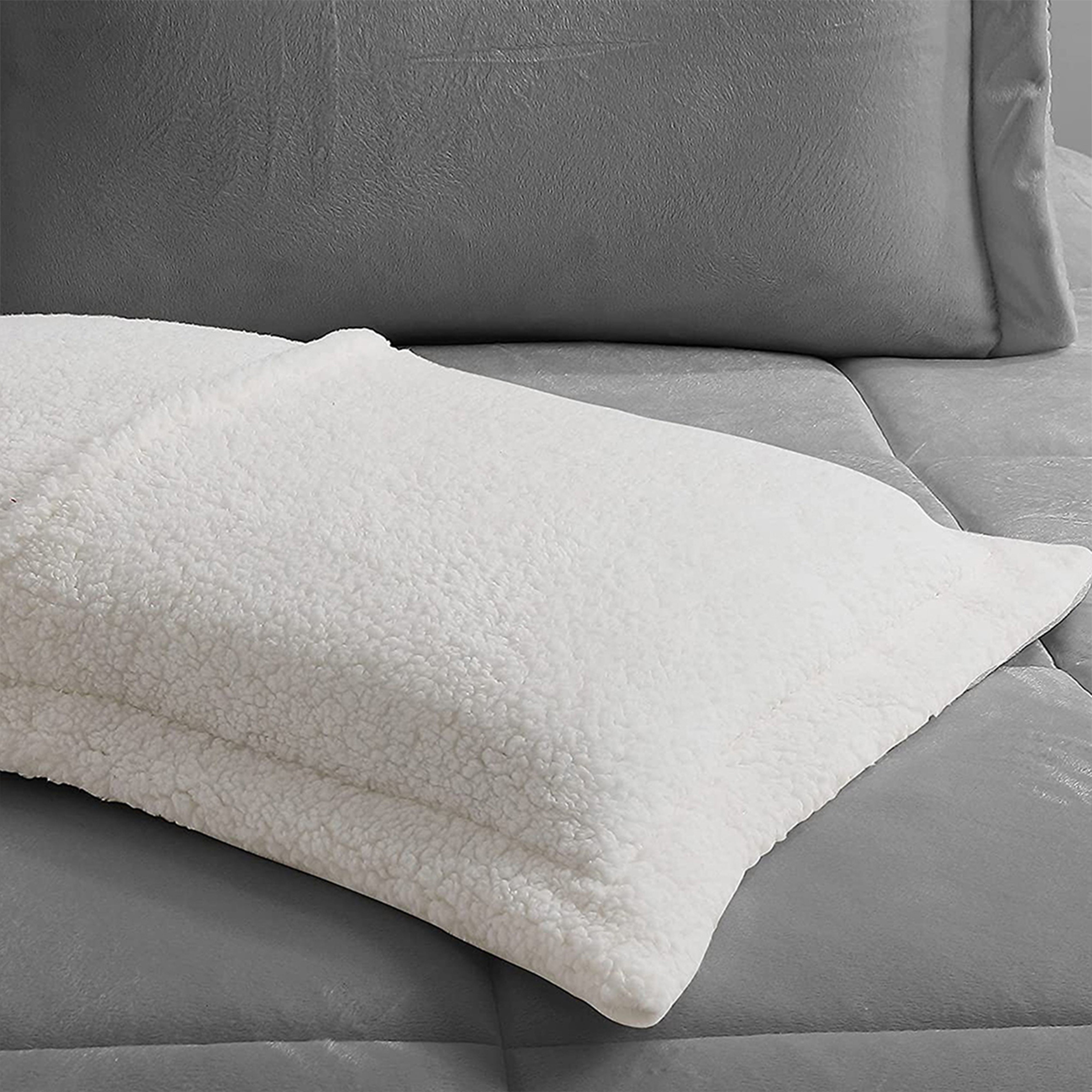 Everlaneas 3-Piece Micro-Suede Reversible Sherpa - Solid Color Design Comforter Set