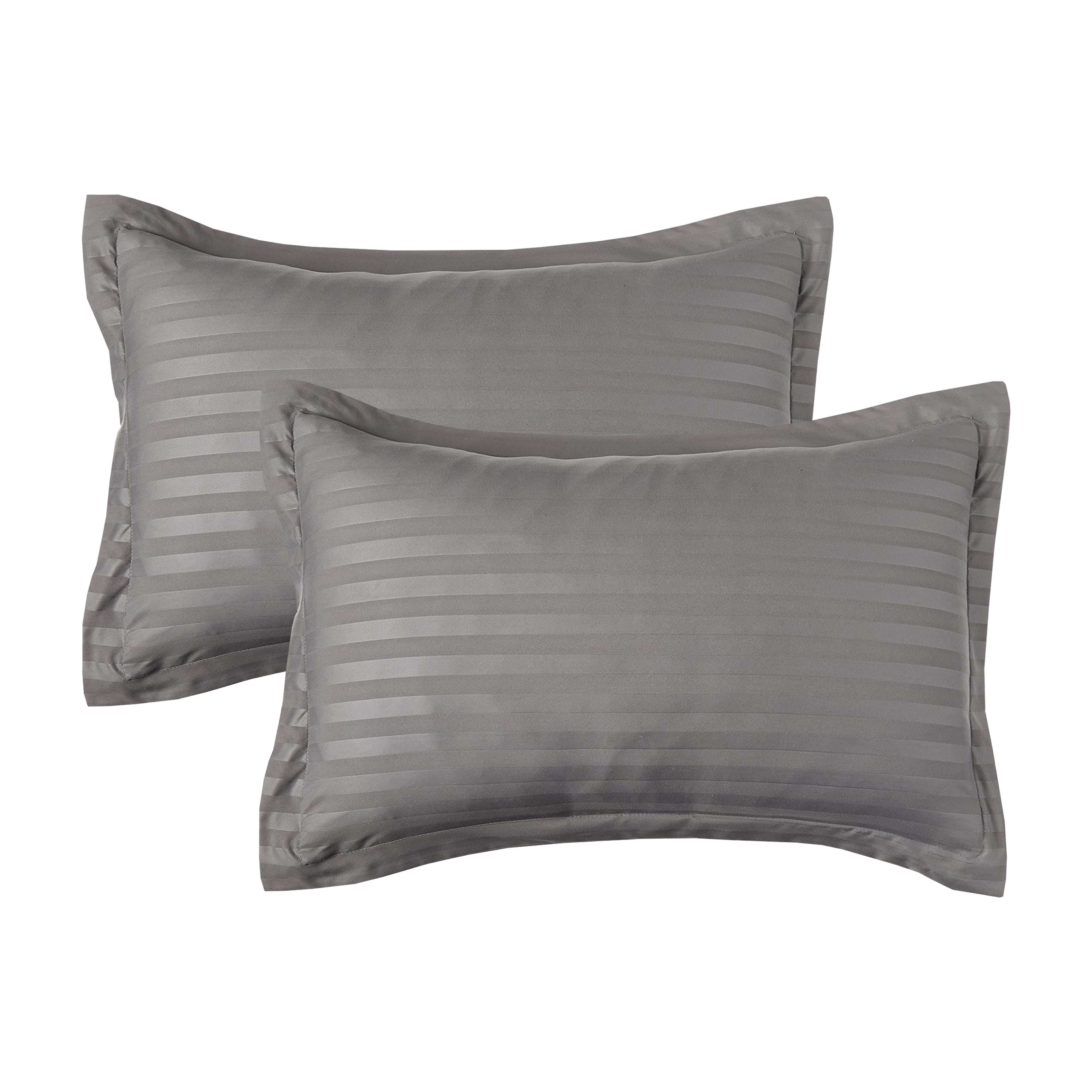 Everlaneas 8-Piece Dobby Stripe Comforter Set - Includes 4-Piece Sheet Set with Double Sided Storage Pockets