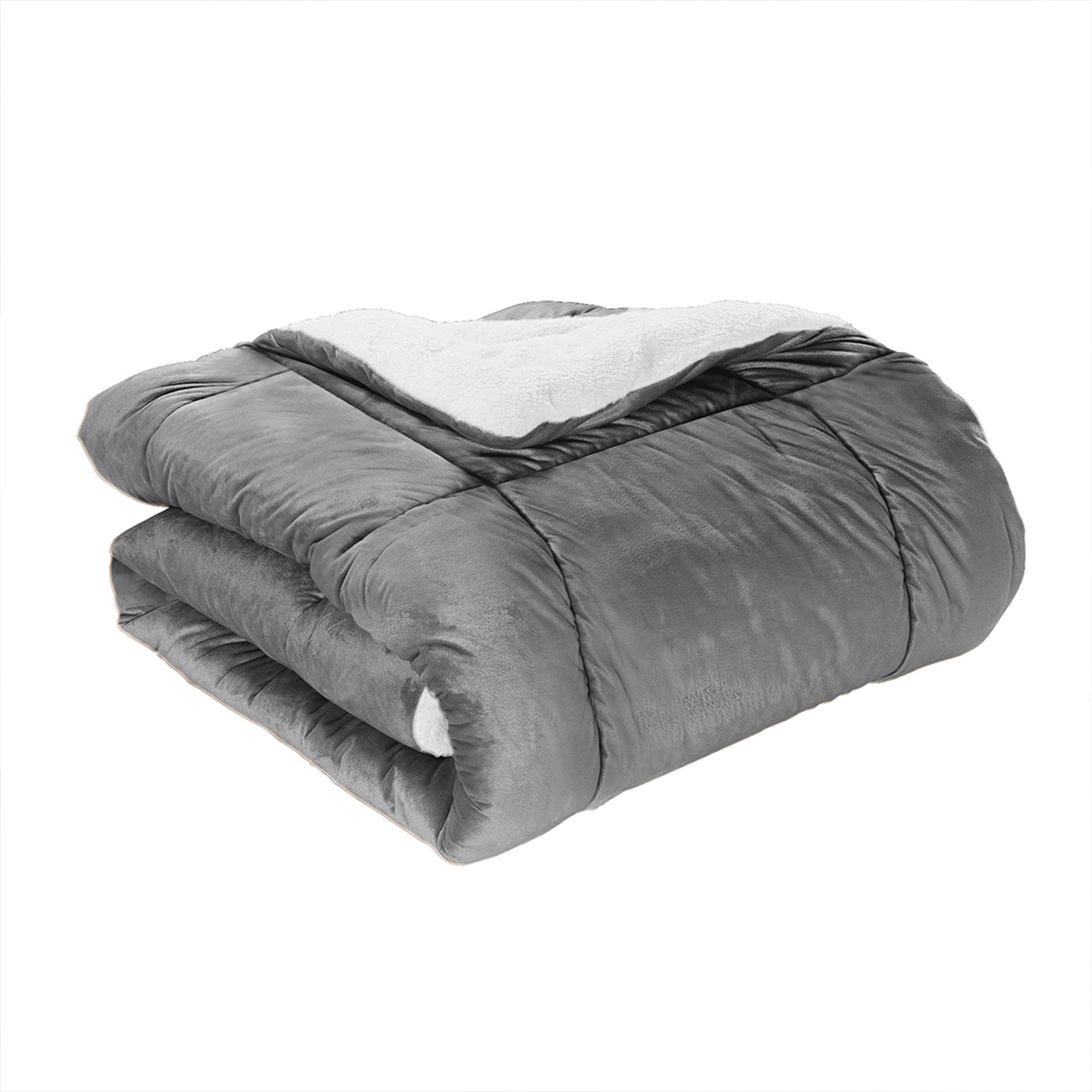 Everlaneas 3-Piece Micro-Suede Reversible Sherpa - Solid Color Design Comforter Set