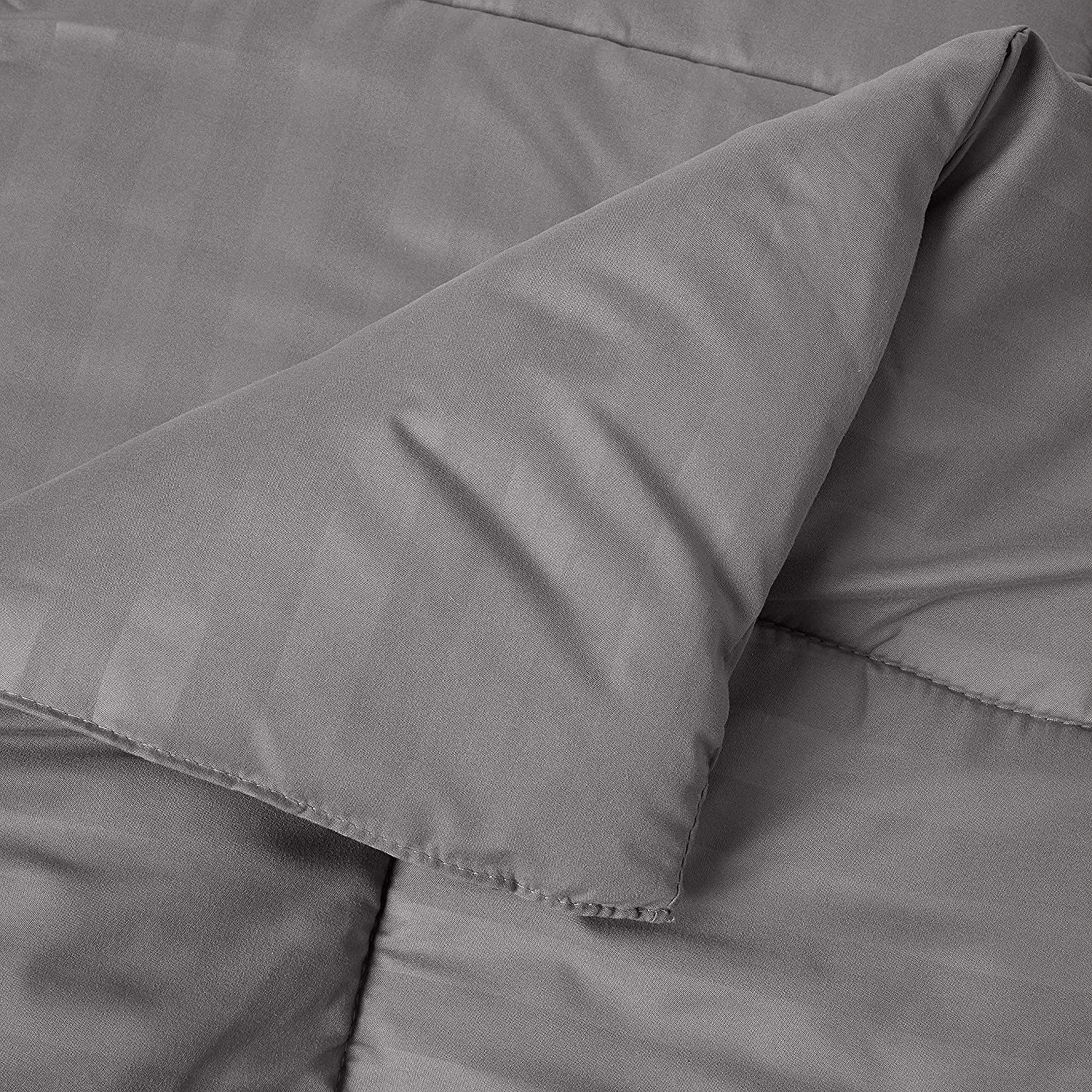 Everlaneas 8-Piece Dobby Stripe Comforter Set - Includes 4-Piece Sheet Set with Double Sided Storage Pockets