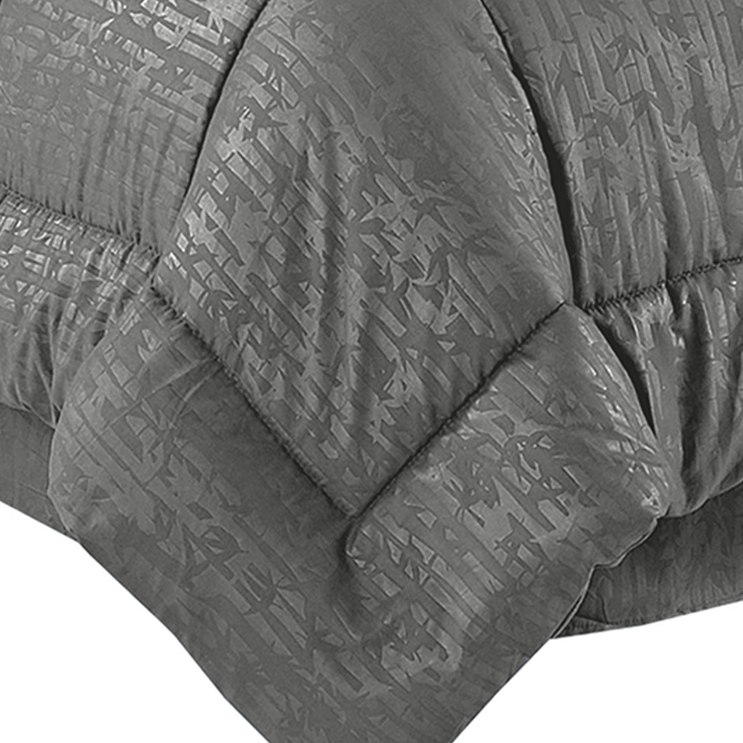 Everlaneas 8-Piece Bamboo Floral Pattern Comforter Set- Includes 4-Piece Sheet Set with Double Sided Storage Pockets
