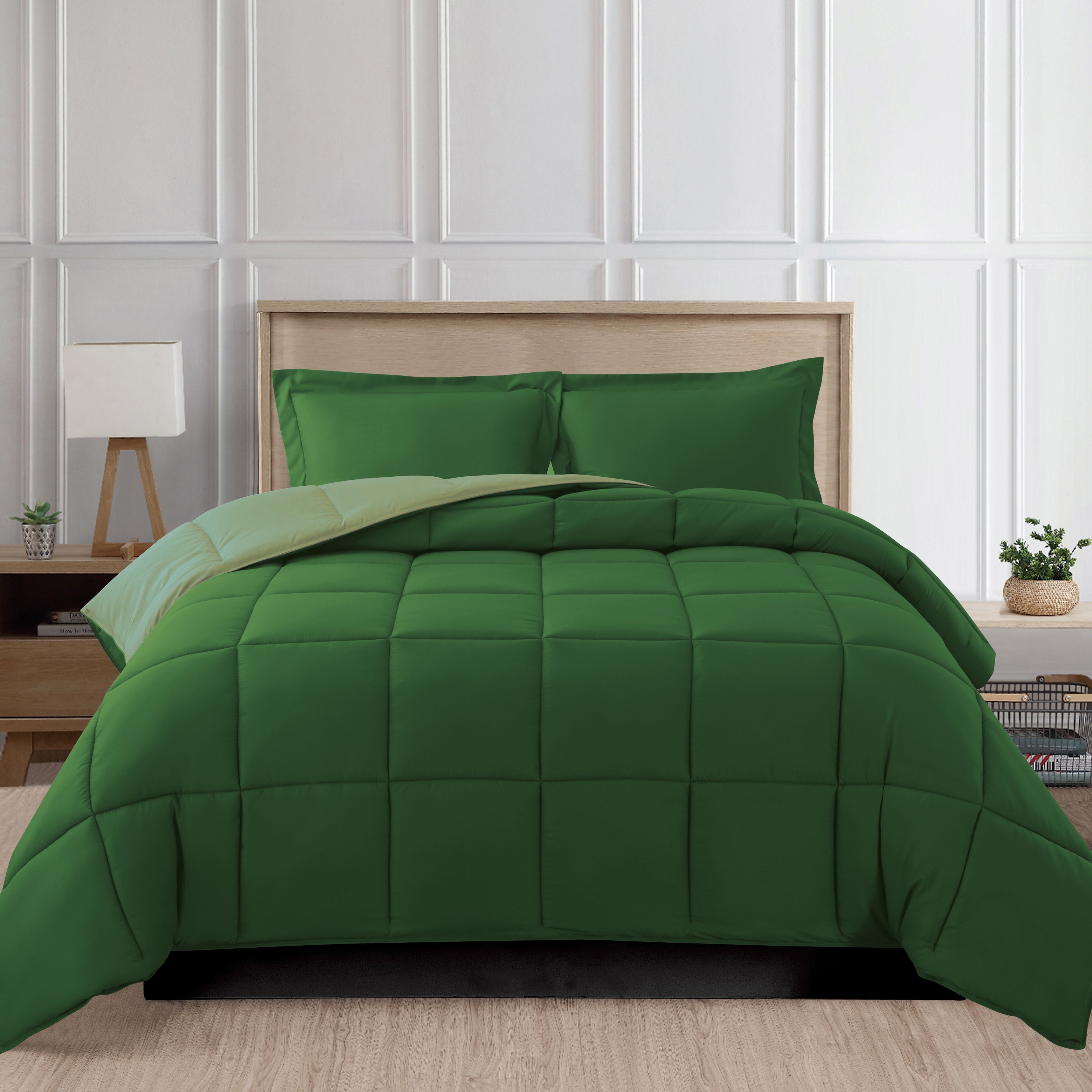 Everlaneas Reversible 3-Piece Box Stitched Comforter & Shams - Duvet Insert with 4 Corner Tabs