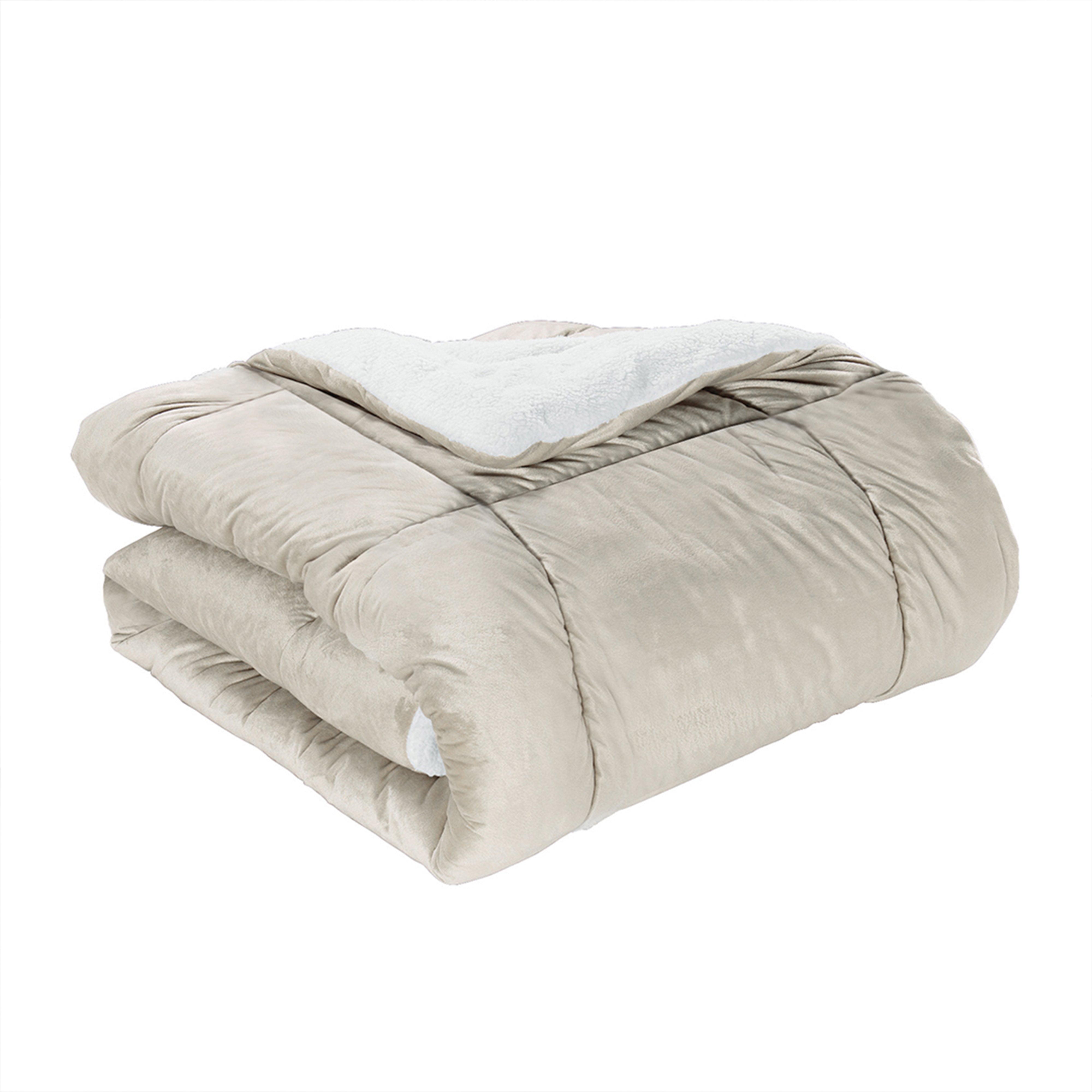 Everlaneas 3-Piece Micro-Suede Reversible Sherpa - Solid Color Design Comforter Set