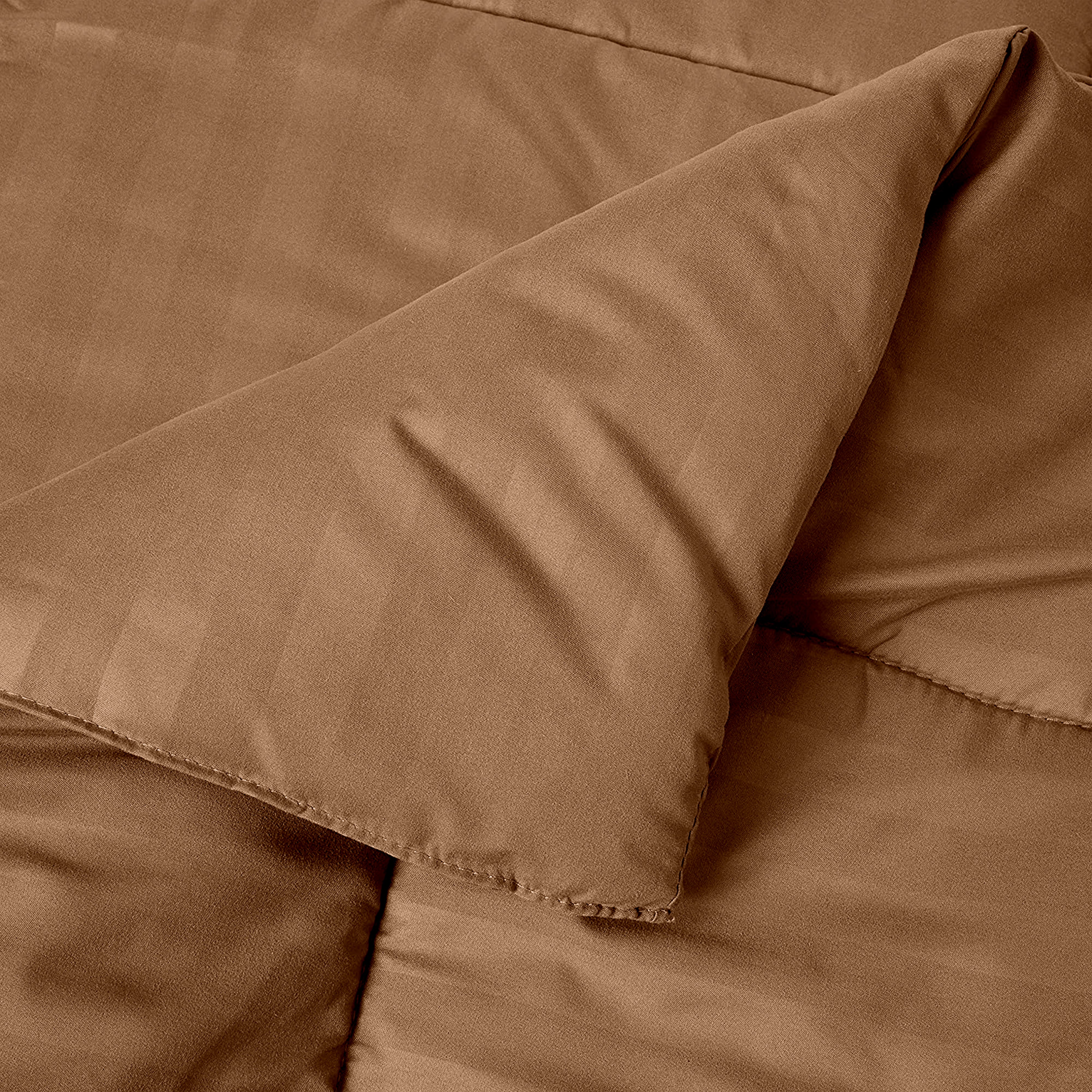 Everlaneas 8-Piece Dobby Stripe Comforter Set - Includes 4-Piece Sheet Set with Double Sided Storage Pockets