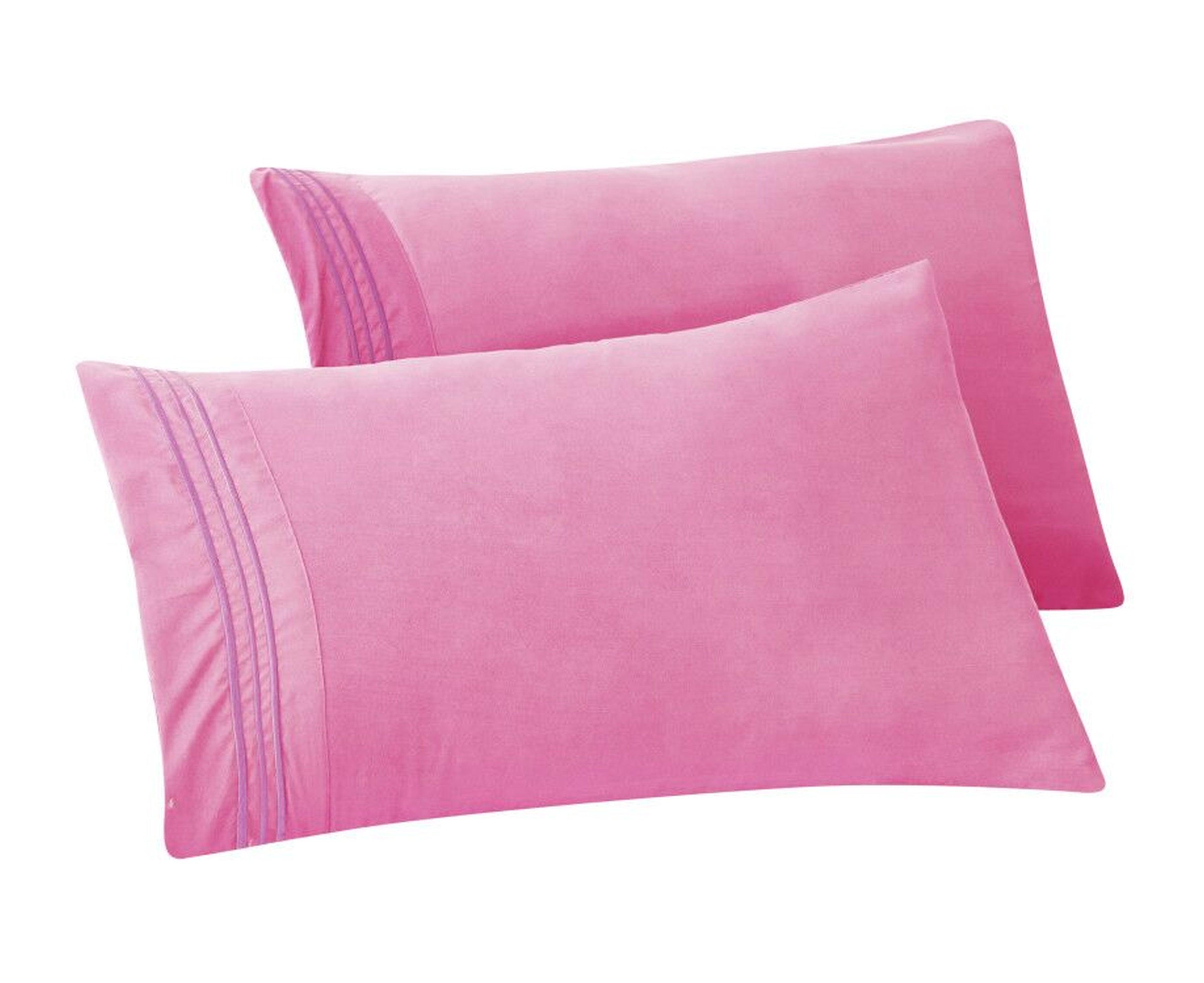 Everlaneas Set of 2 Pillowcases- 3 Line Embroidery