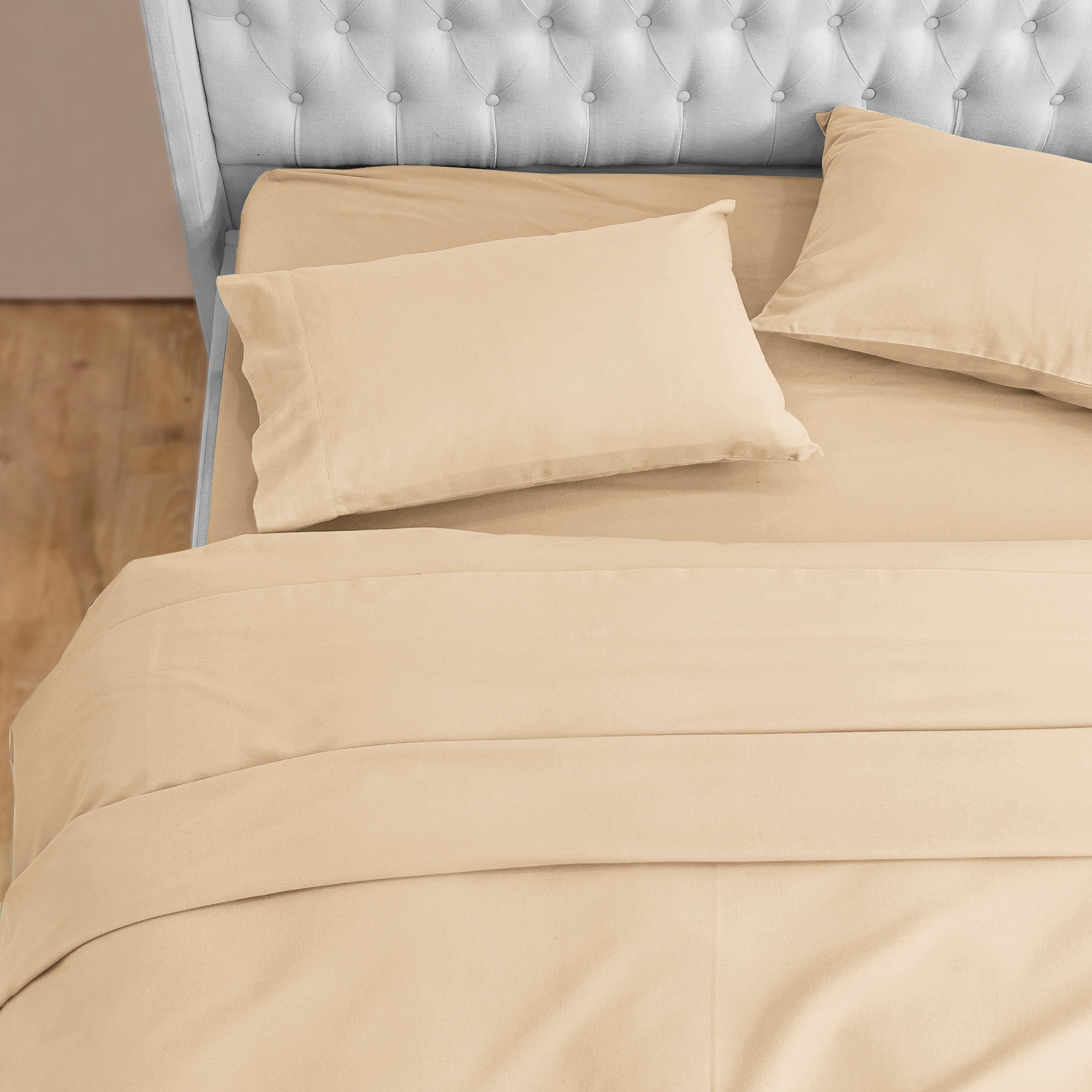 Everlaneas 4-Piece Cotton Flannel Sheet Set - 100% Turkish Cotton