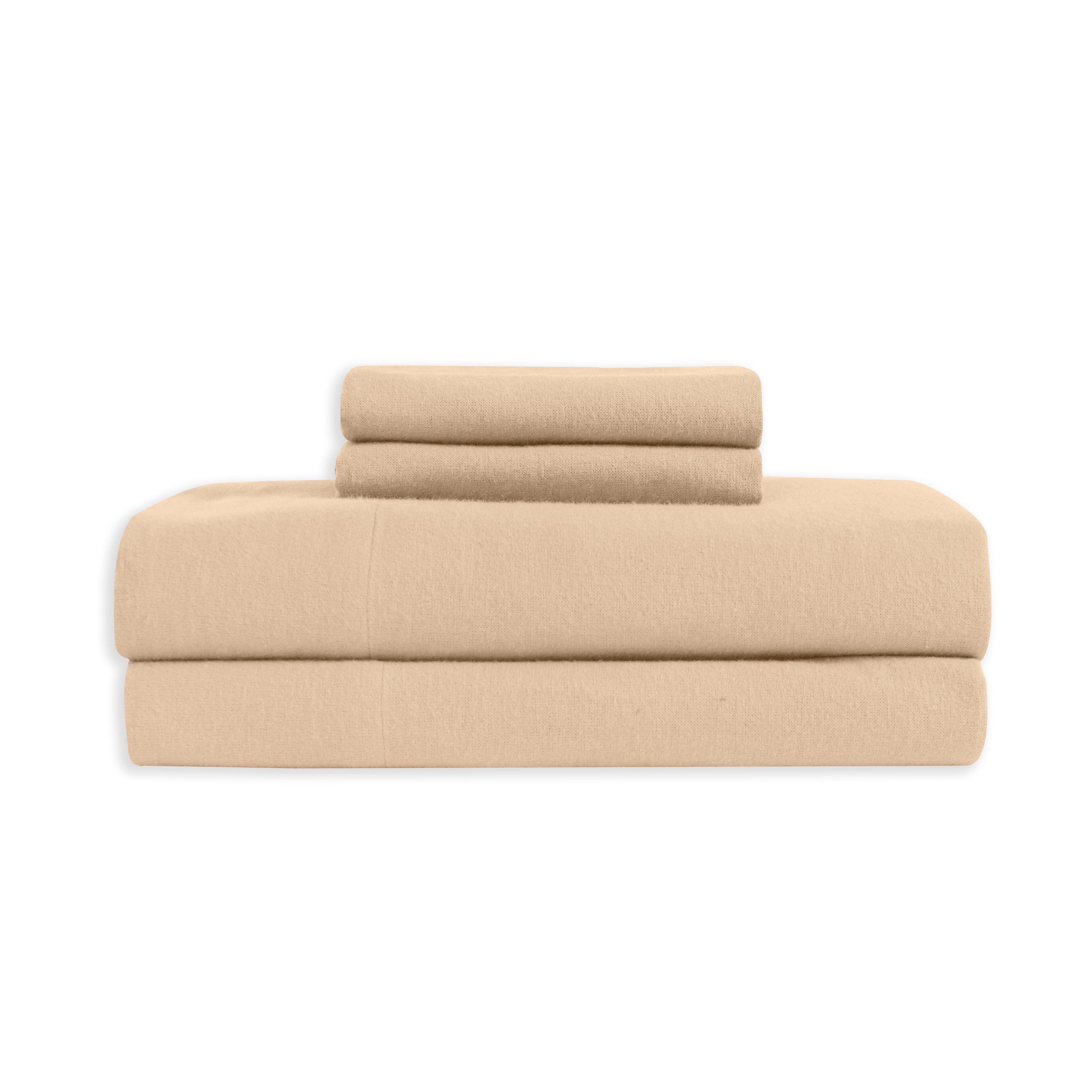 Everlaneas 4-Piece Cotton Flannel Sheet Set - 100% Turkish Cotton