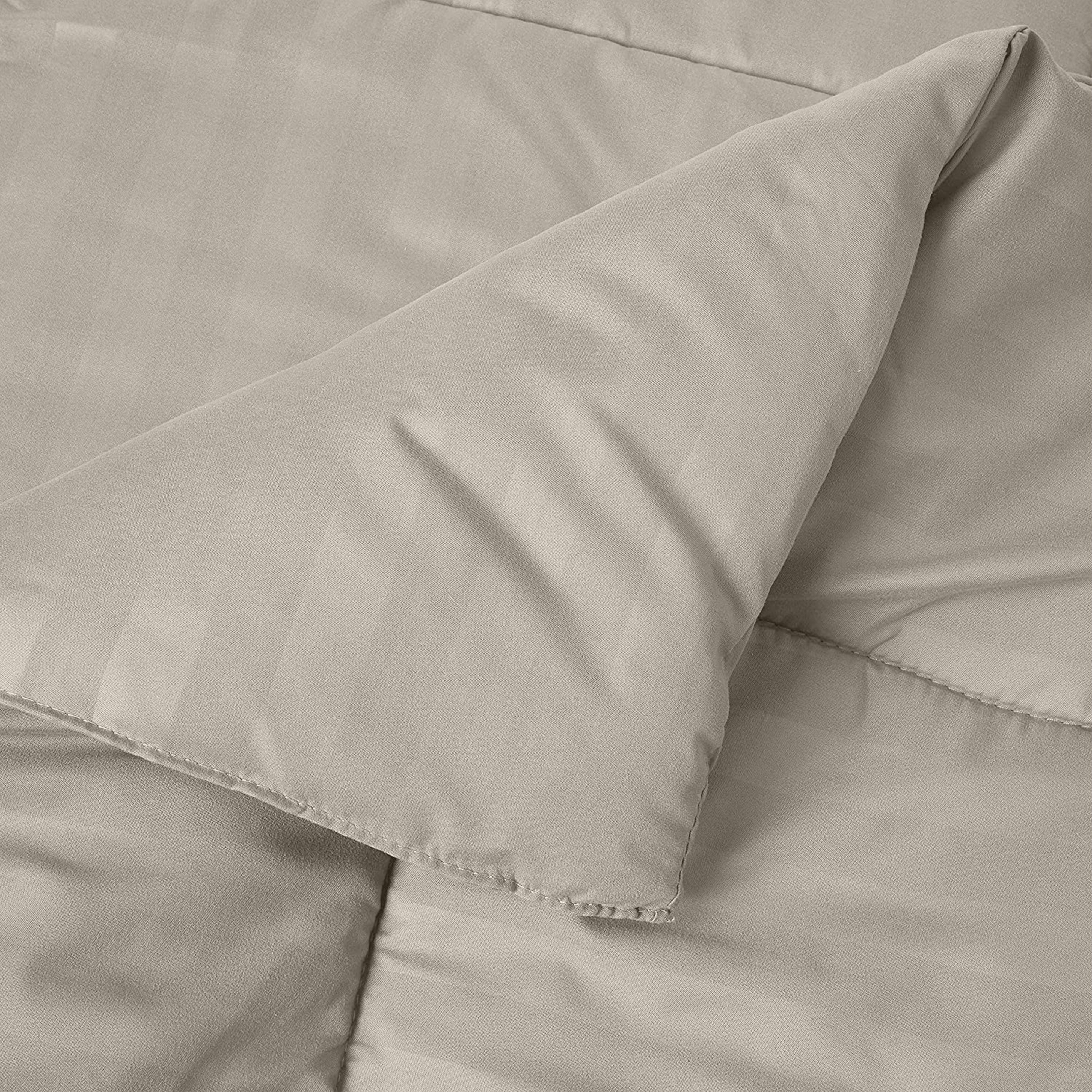 Everlaneas 8-Piece Dobby Stripe Comforter Set - Includes 4-Piece Sheet Set with Double Sided Storage Pockets