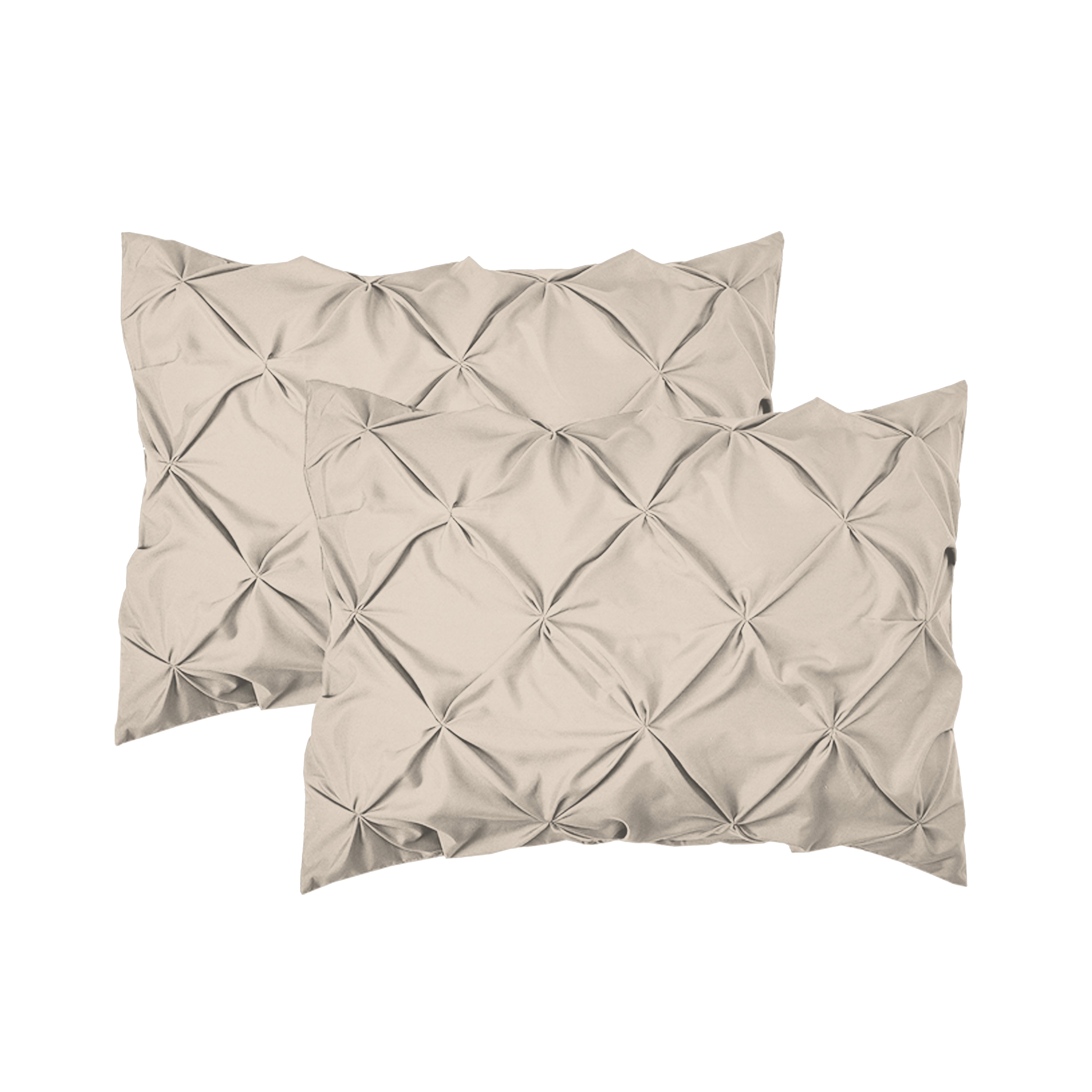 Everlaneas 8-Piece Pintuck Pinch Pleated Comforter Set - Includes 4-Piece Sheet Set with Double Sided Storage Pockets