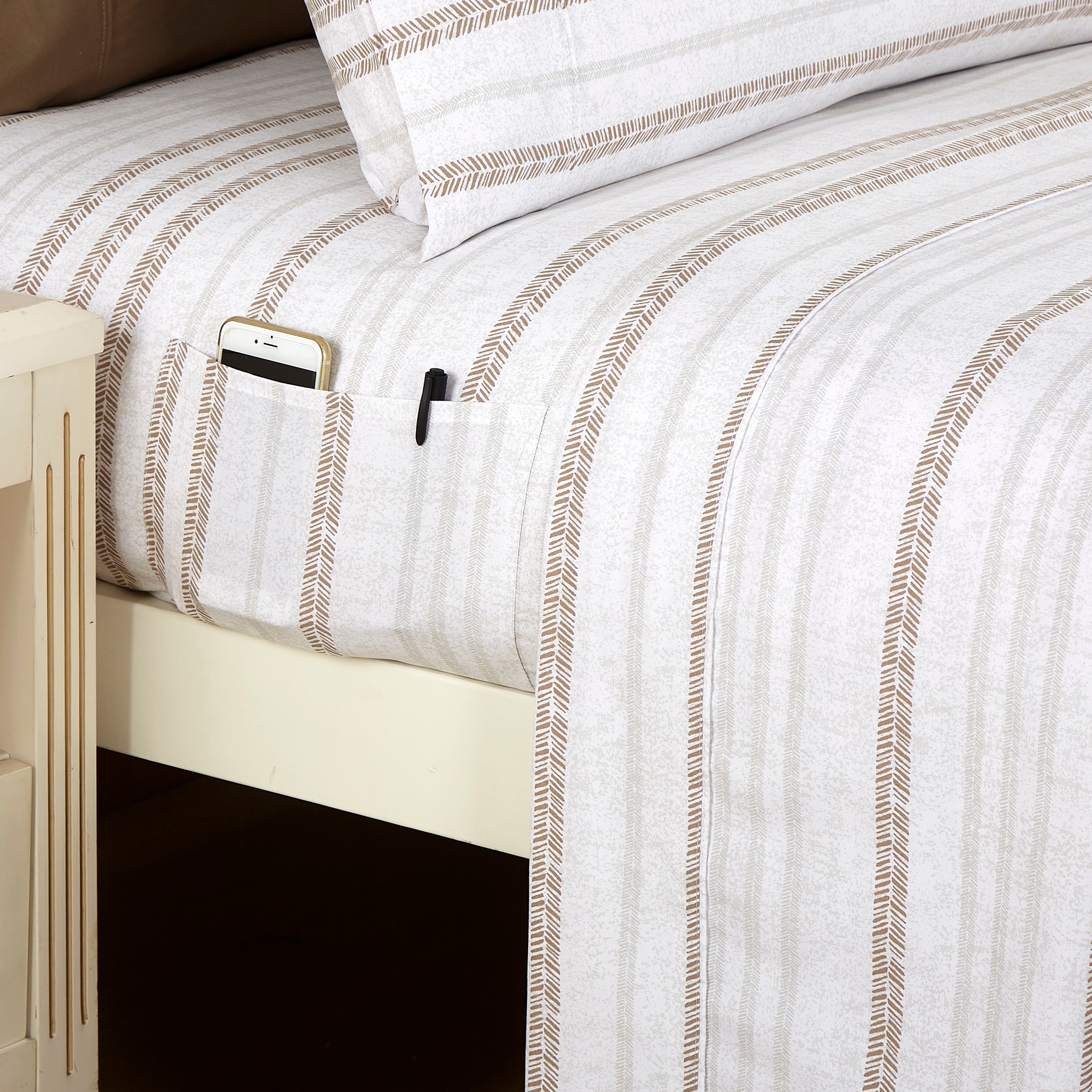 Everlaneas 6-Piece Floral and Stripe Pattern Sheet Set - Soft as a Hotel Premium Quality Bedding