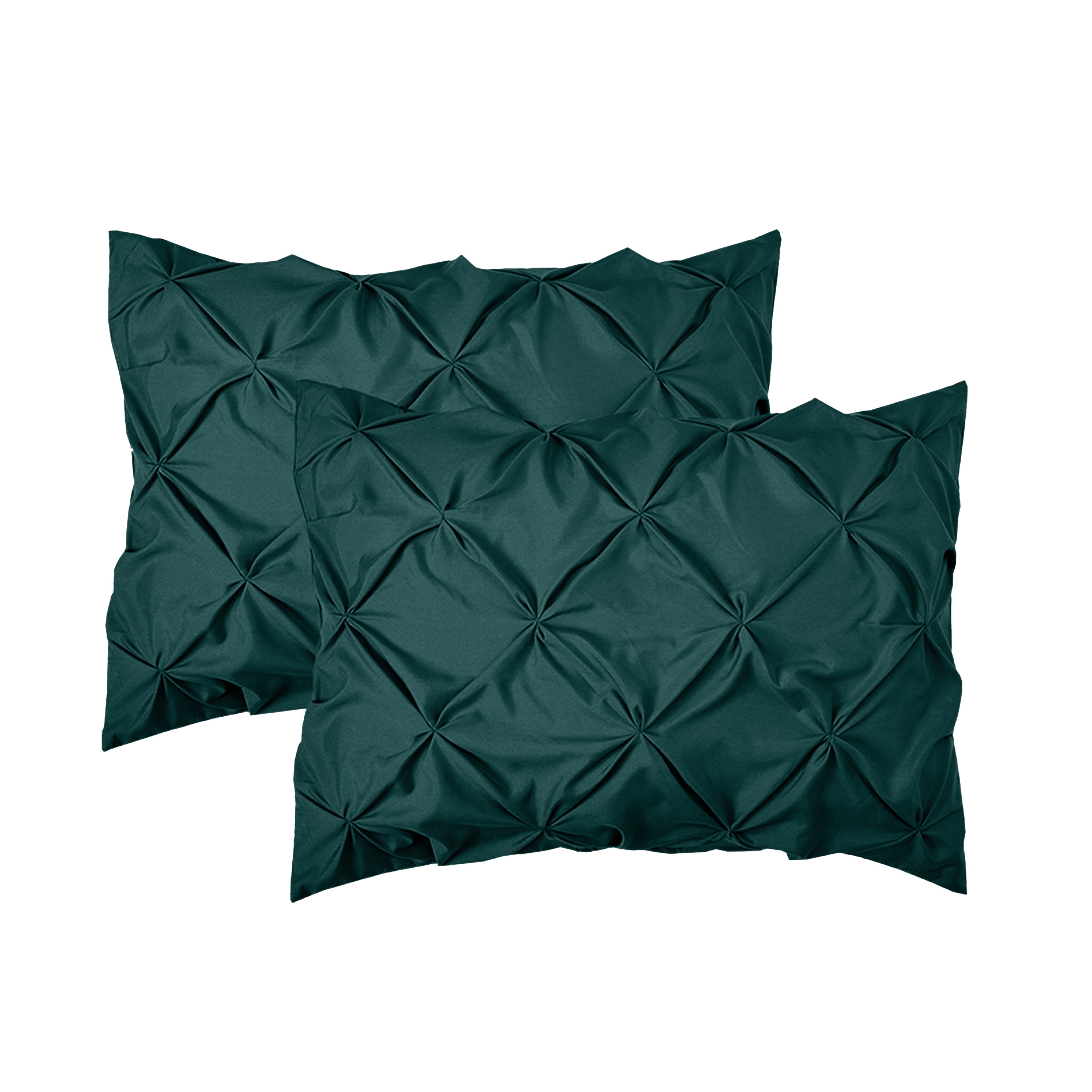 Everlaneas 8-Piece Pintuck Pinch Pleated Comforter Set - Includes 4-Piece Sheet Set with Double Sided Storage Pockets