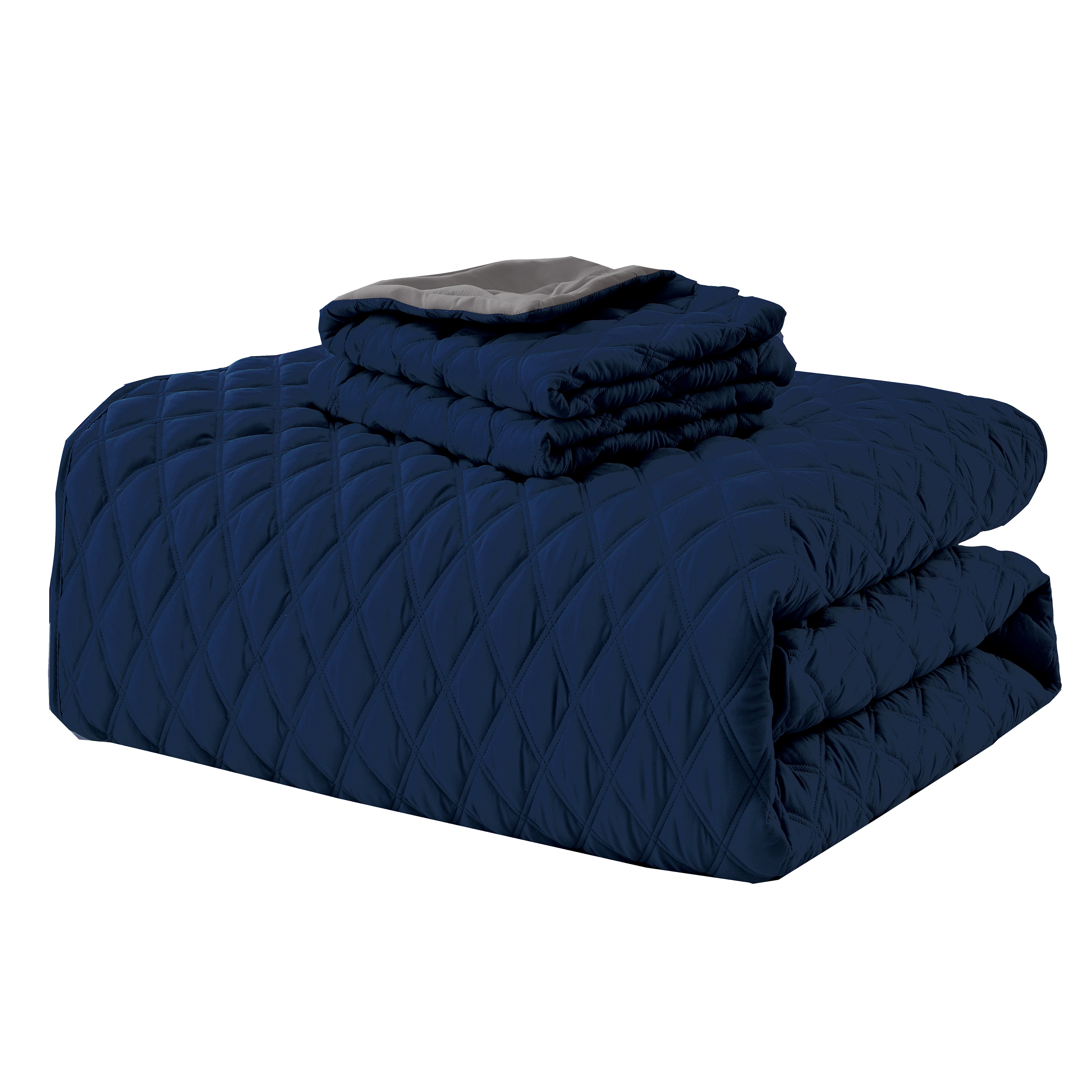 Everlaneas 3-Piece Diamond Quilted Reversible Bedspread Coverlet Set