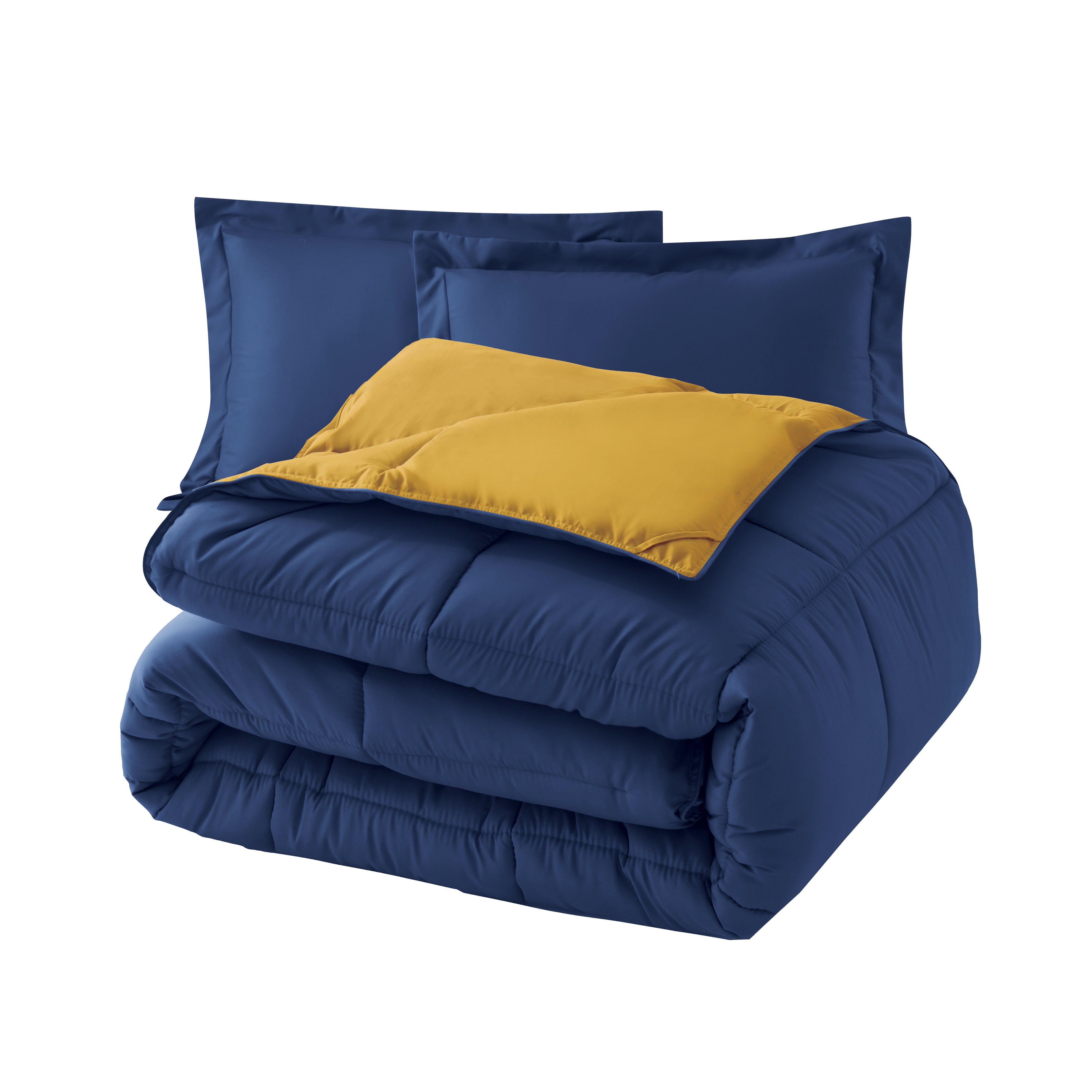 Everlaneas Reversible 3-Piece Box Stitched Comforter & Shams - Duvet Insert with 4 Corner Tabs