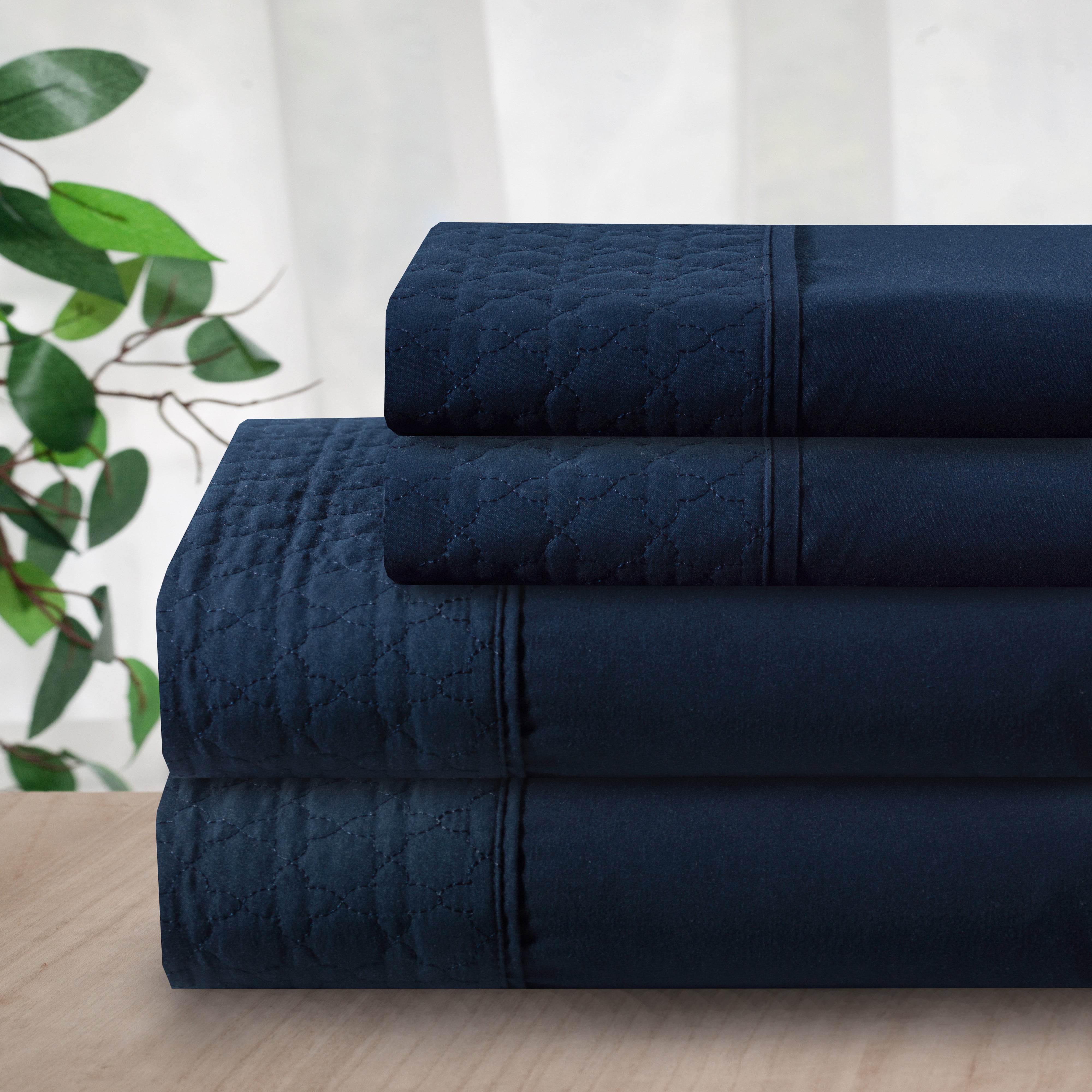 Everlaneas Quilted 4-Piece Sheet Set, Premium Hotel Quality