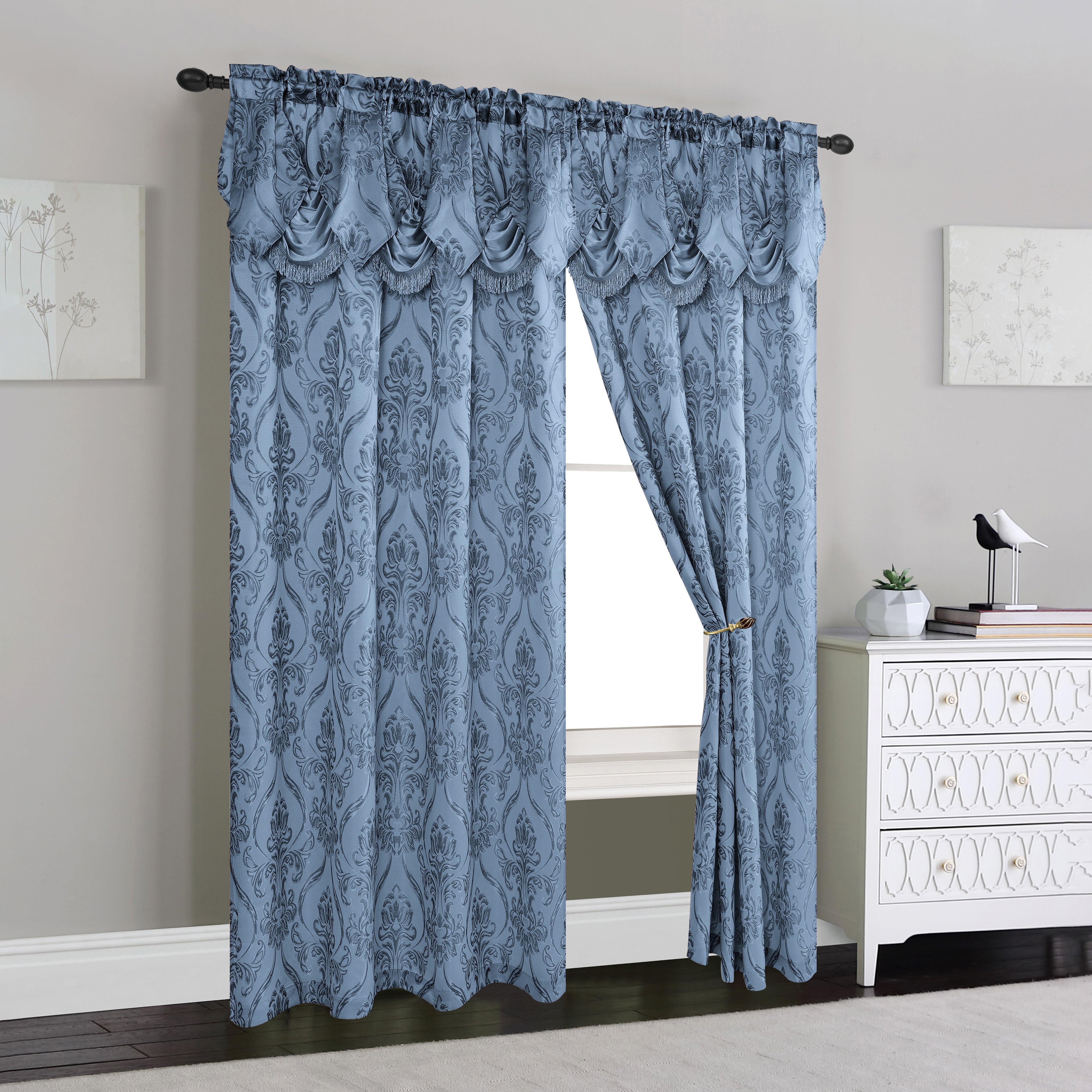 Everlaneas Set of 2 Penelope Jacquard Look Curtain Panels - 54" W x 84" L